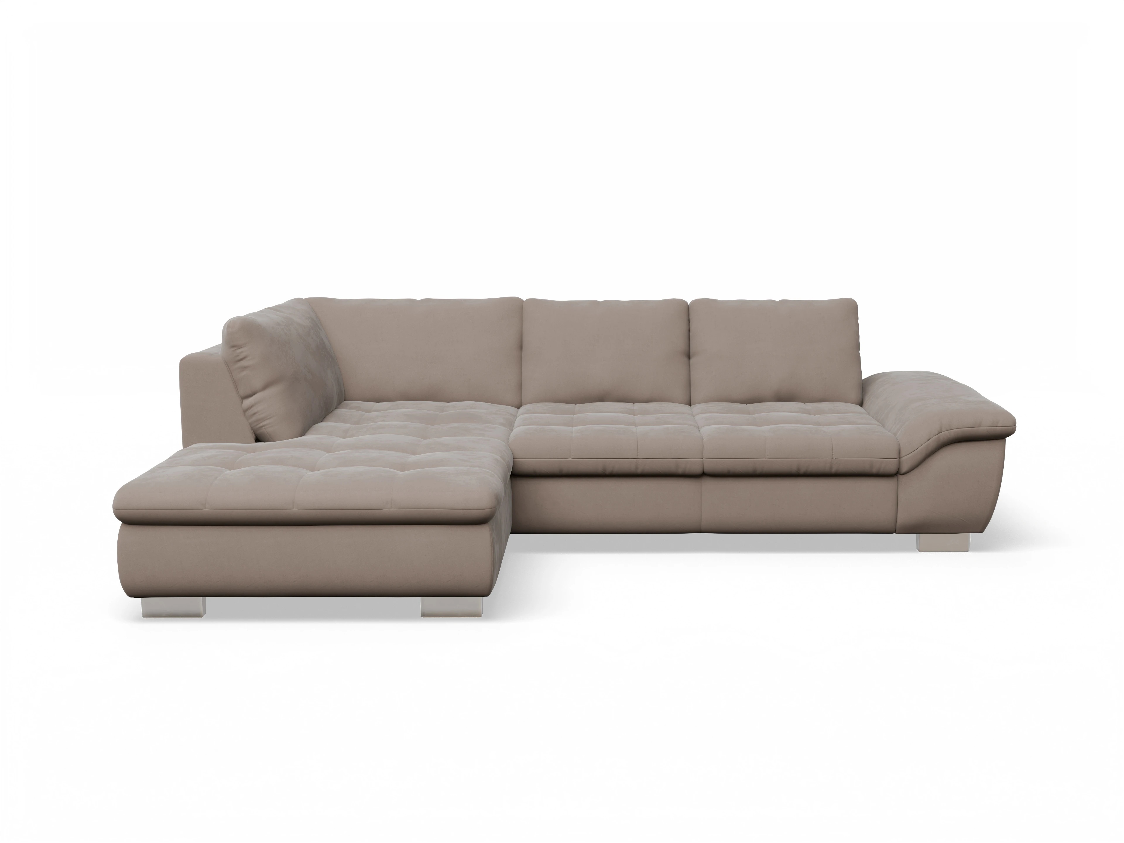 Ansicht des Produktes SC Smart 1007 Ecksofa links Abschluss offen in Stoff Braun