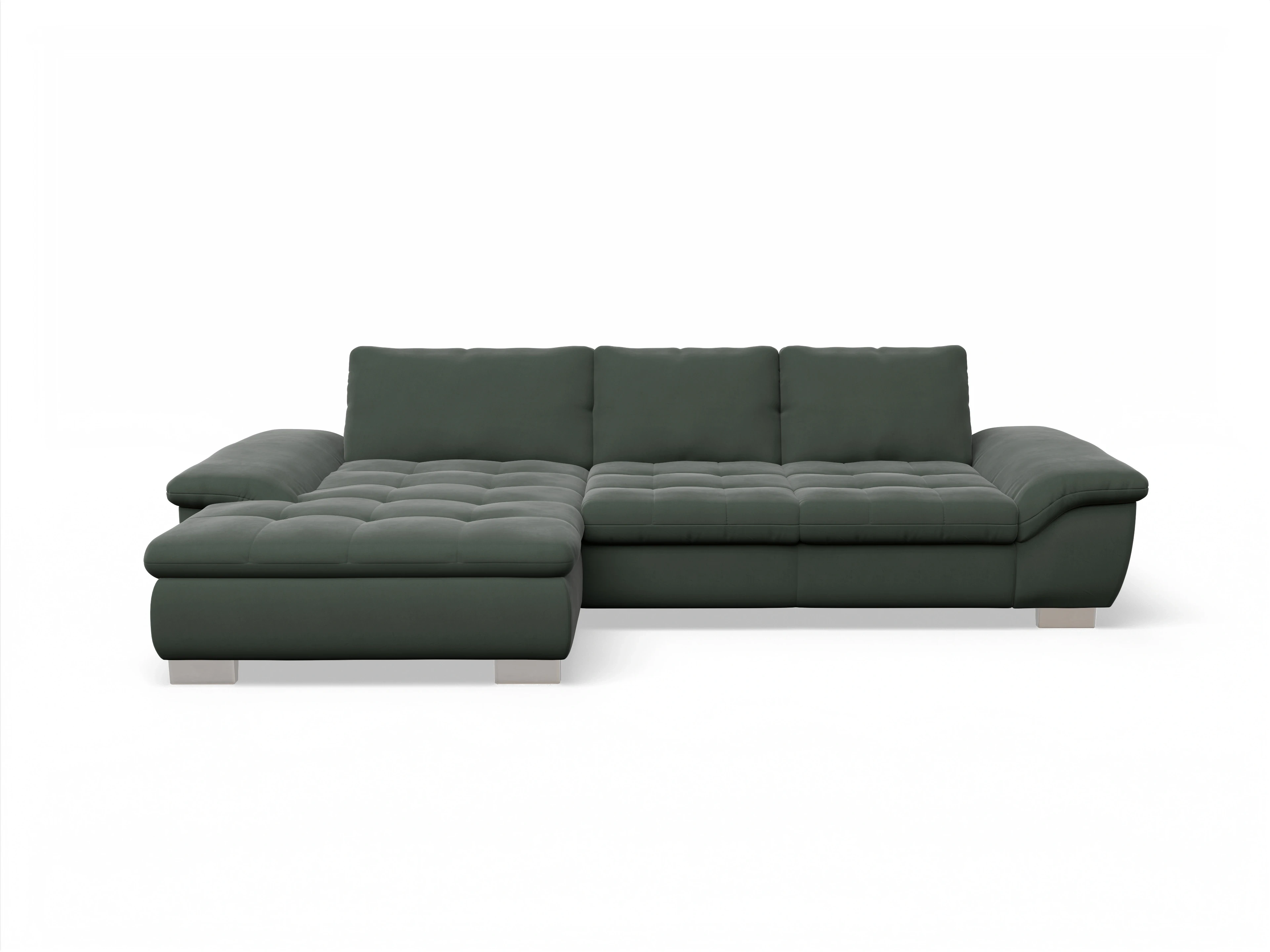 Ansicht des Produktes SC Smart 1007 Ecksofa links Abschluss offen in Stoff Grün