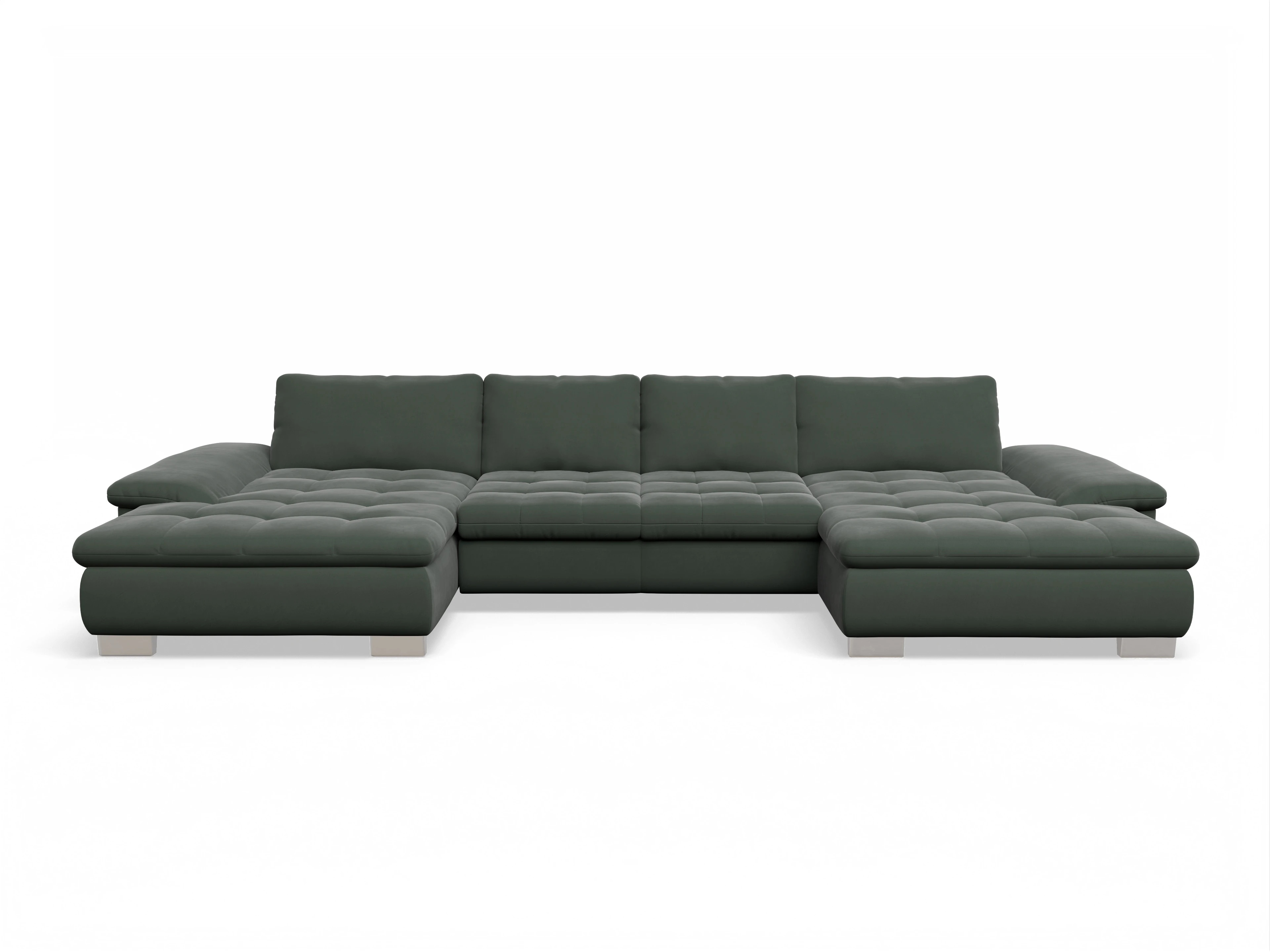 Ansicht des Produktes SC Smart 1007 Wohnlandschaft offen beidseitig in Stoff Grün