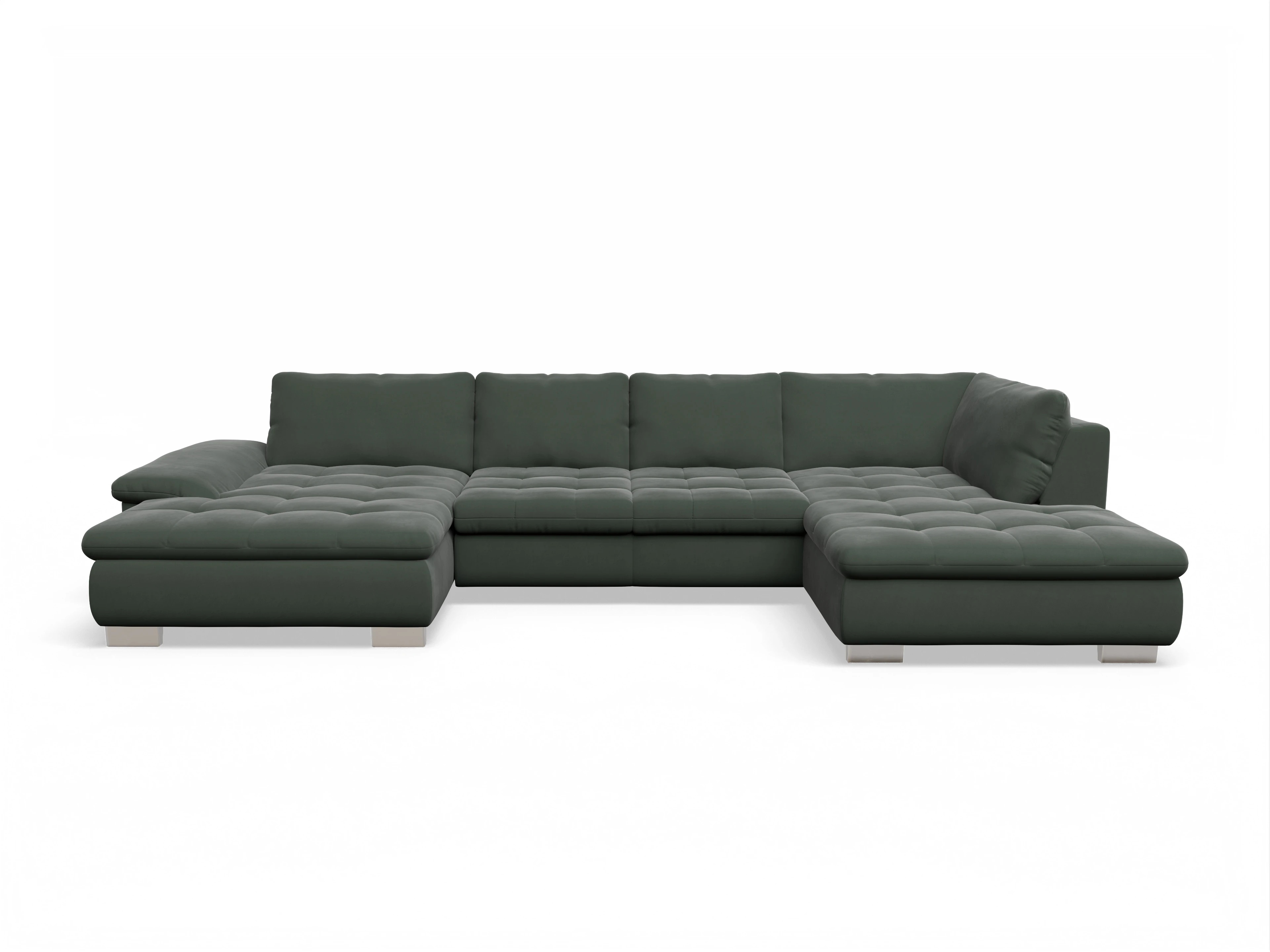 Ansicht des Produktes SC Smart 1007 Wohnlandschaft offen beidseitig in Stoff Grün