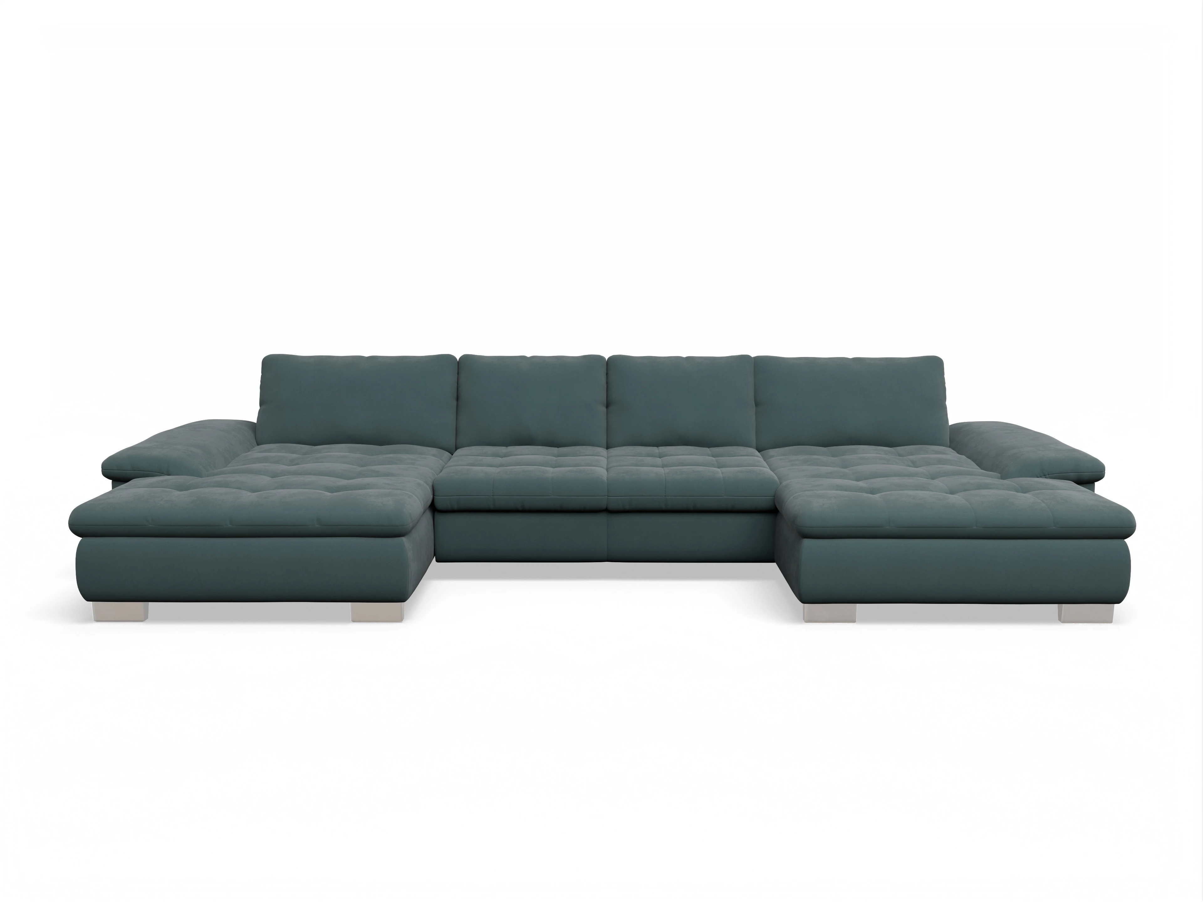 Ansicht des Produktes SC Smart 1007 Wohnlandschaft offen beidseitig in Stoff Grün