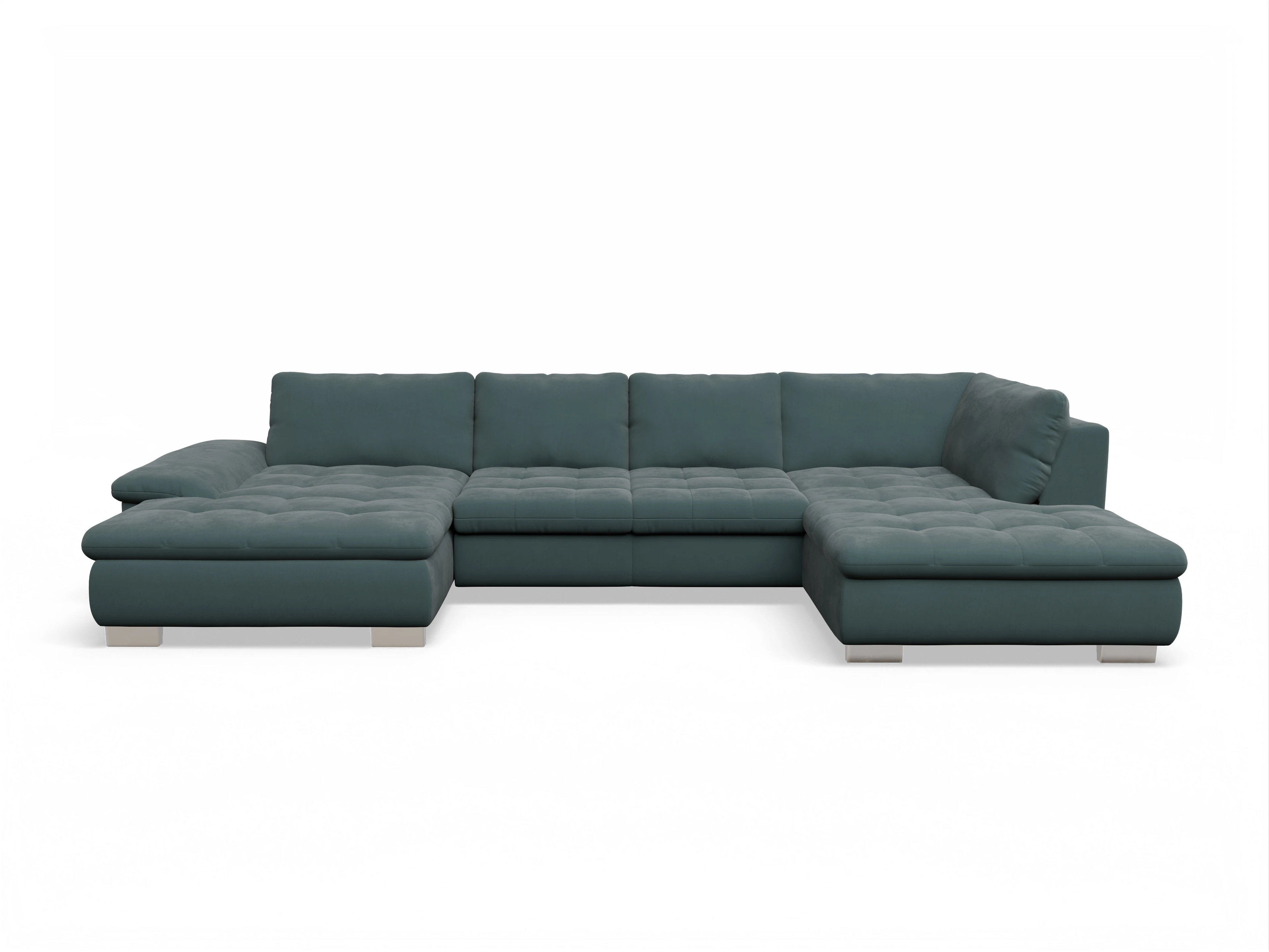 Ansicht des Produktes SC Smart 1007 Wohnlandschaft offen beidseitig in Stoff Grün