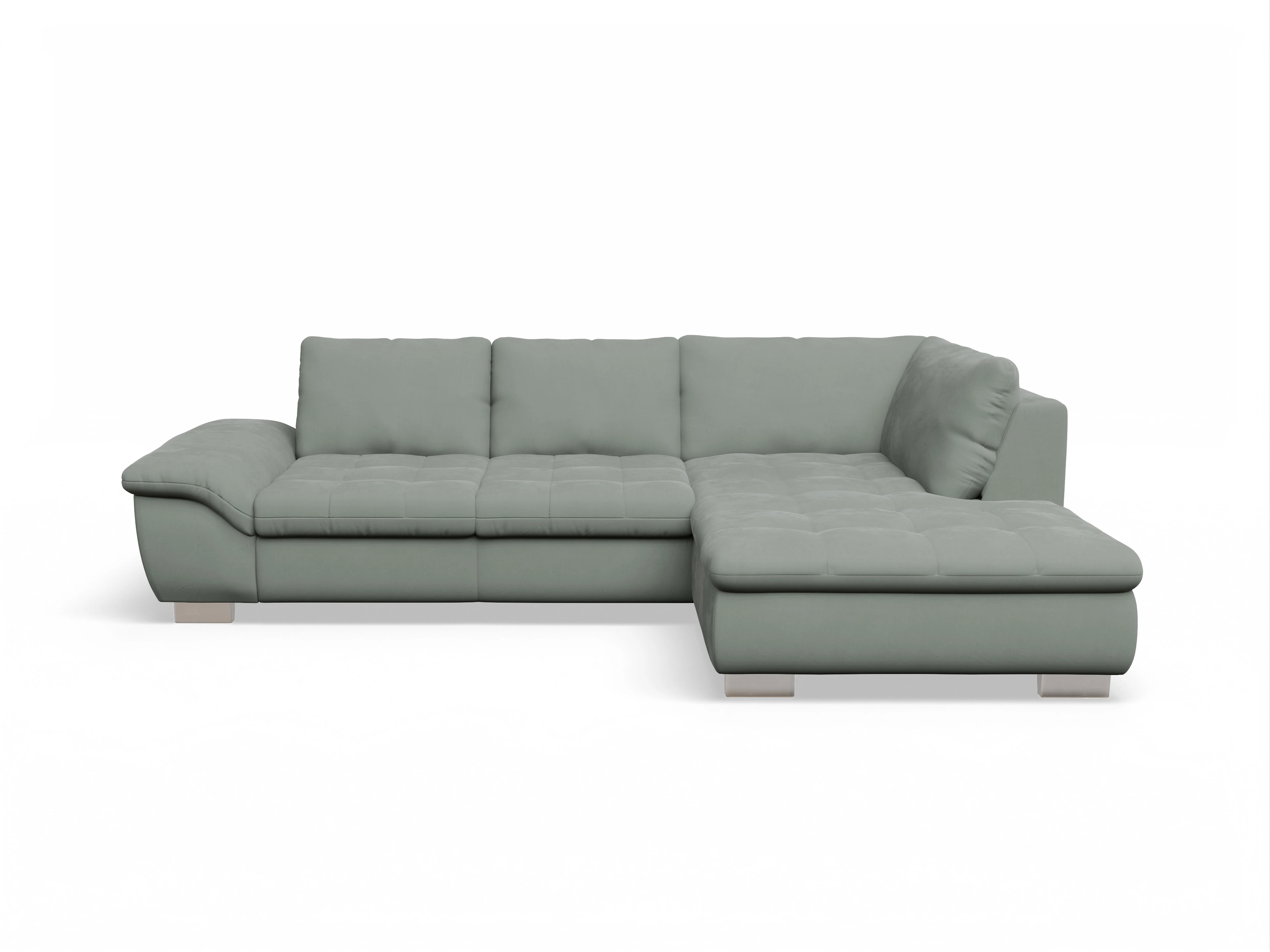 Ansicht des Produktes SC Smart 1007 Ecksofa rechts Abschluss offen in Stoff Grau