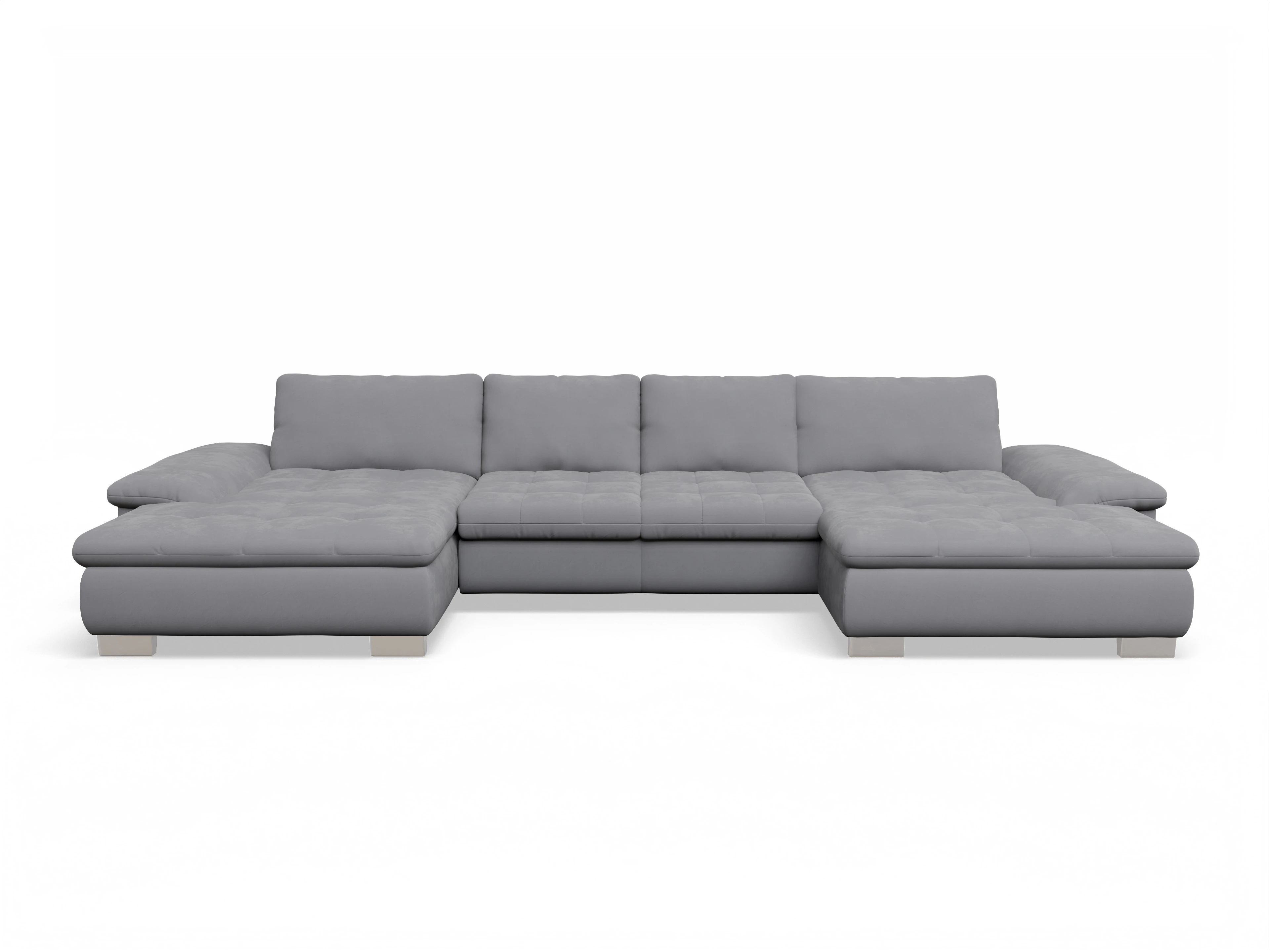 Ansicht des Produktes SC Smart 1007 Wohnlandschaft offen beidseitig in Stoff Grau