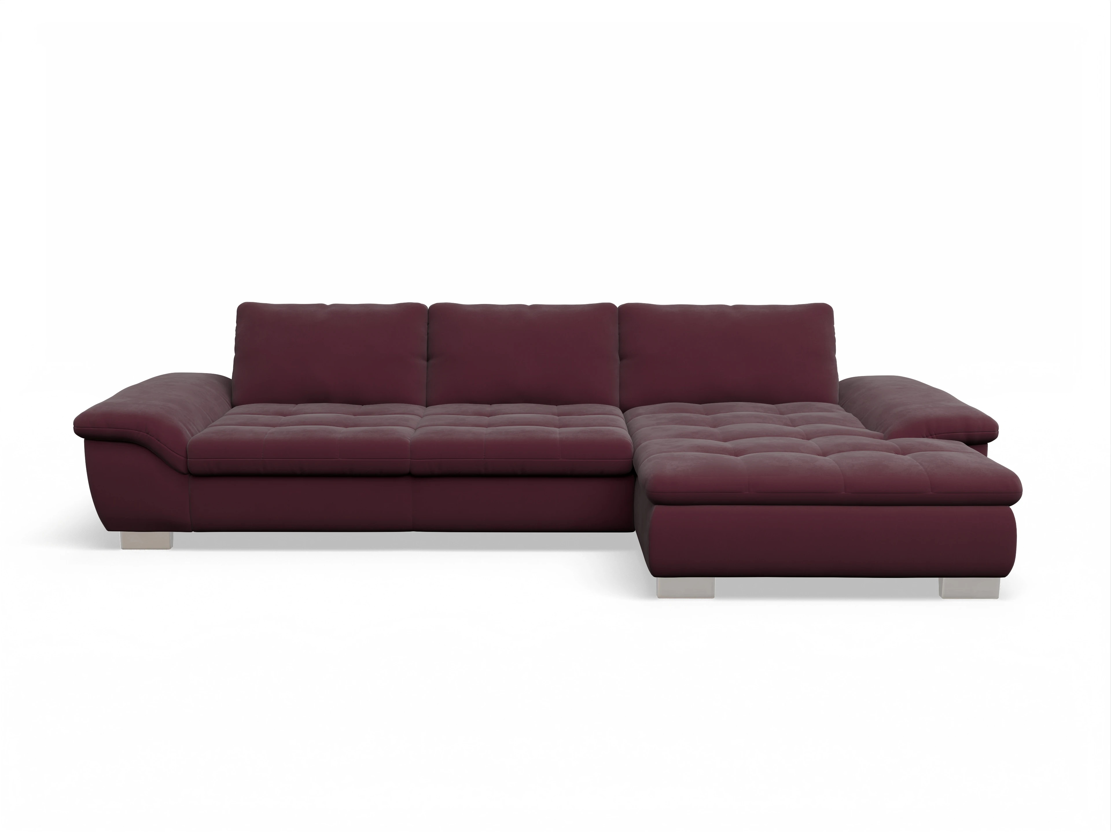 Ansicht des Produktes SC Smart 1007 Ecksofa rechts Abschluss offen in Stoff Rot