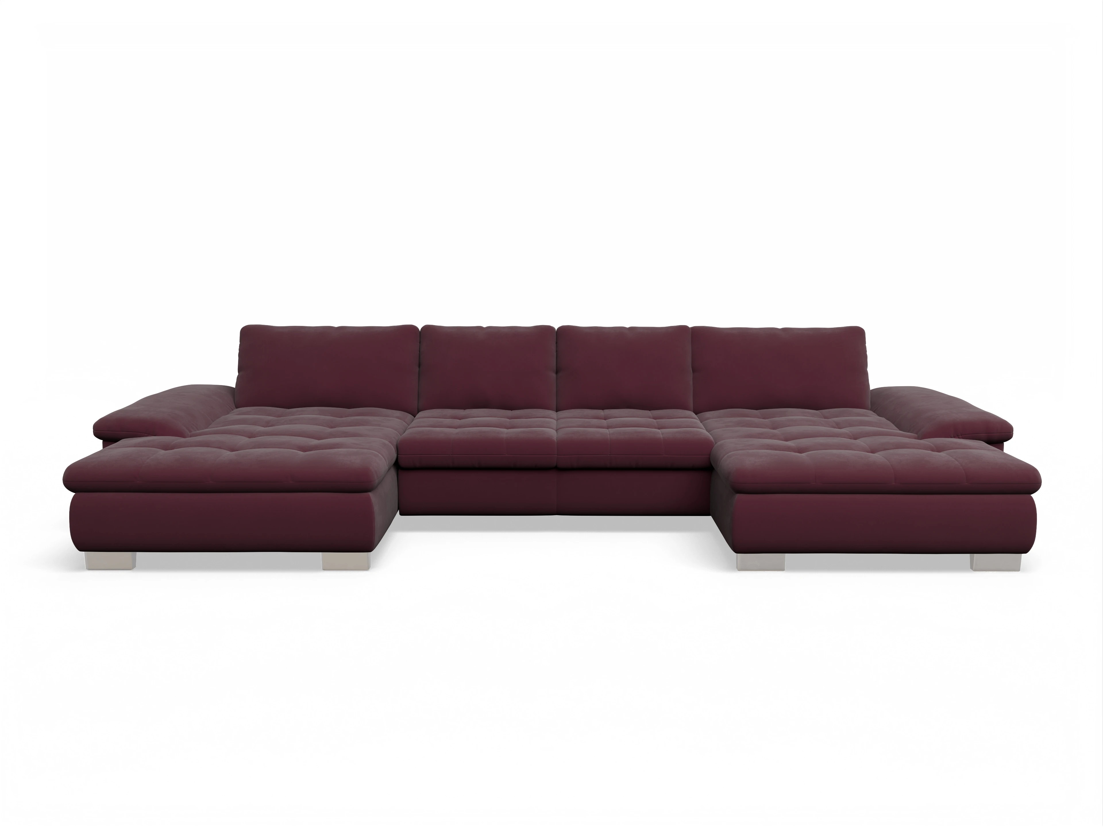 Ansicht des Produktes SC Smart 1007 Wohnlandschaft offen beidseitig in Stoff Rot