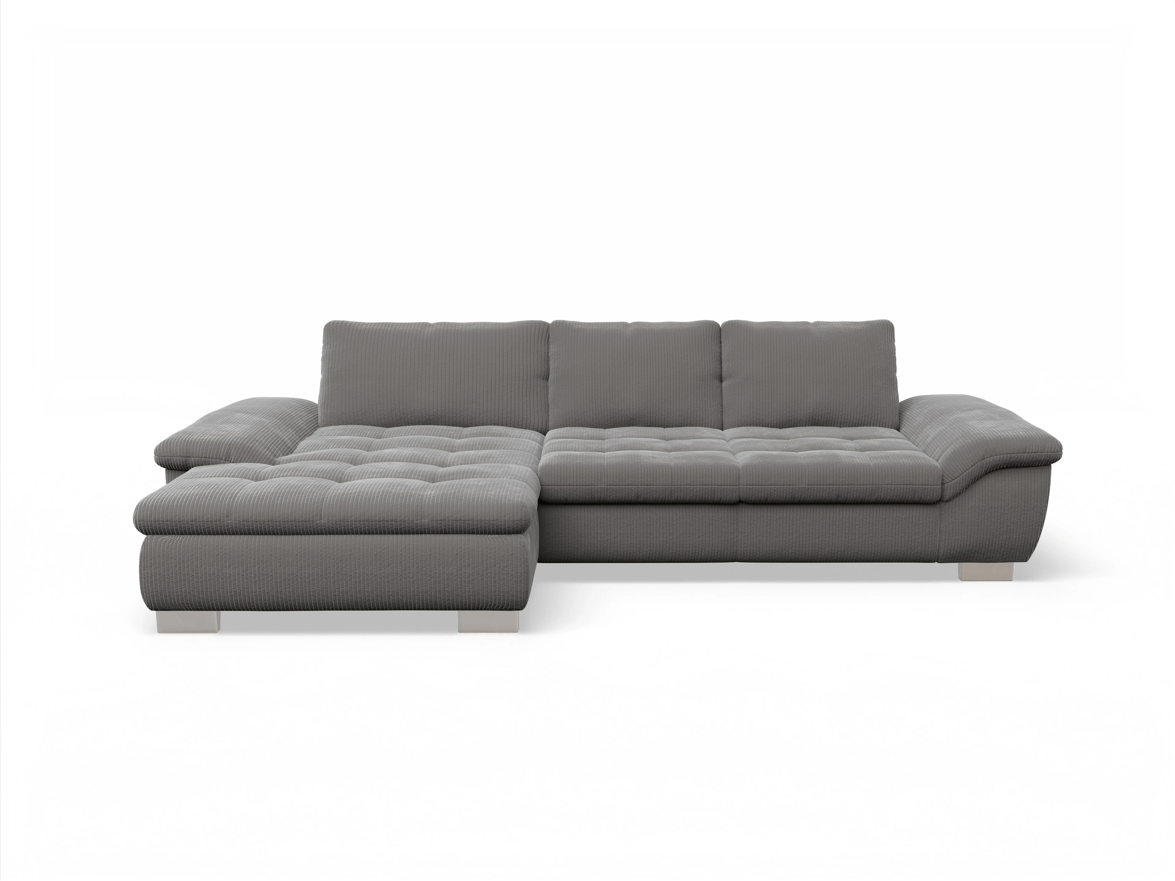Sitz Concept smart 1007 Canape Medium L Ansicht des Produktes SC Smart 1007 Ecksofa links Abschluss offen in Stoff Grau
