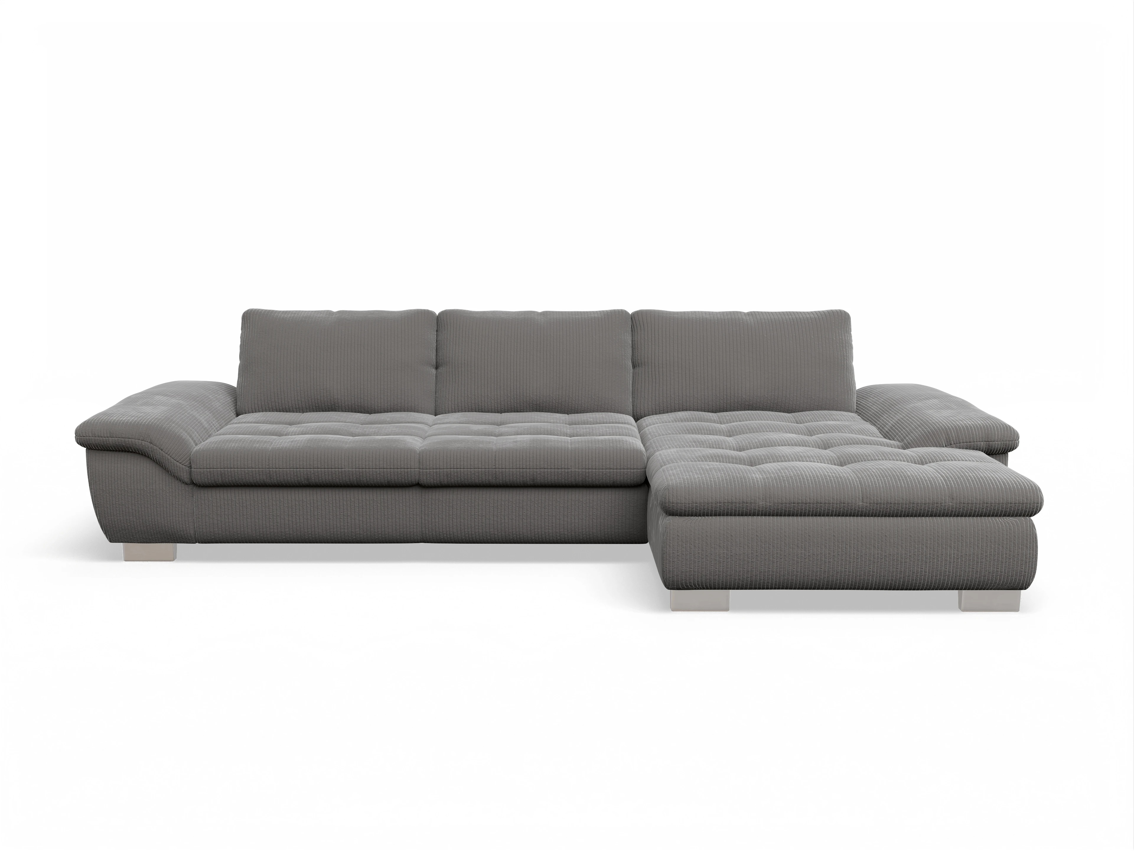 Ansicht des Produktes SC Smart 1007 Ecksofa rechts Abschluss offen in Stoff Grau