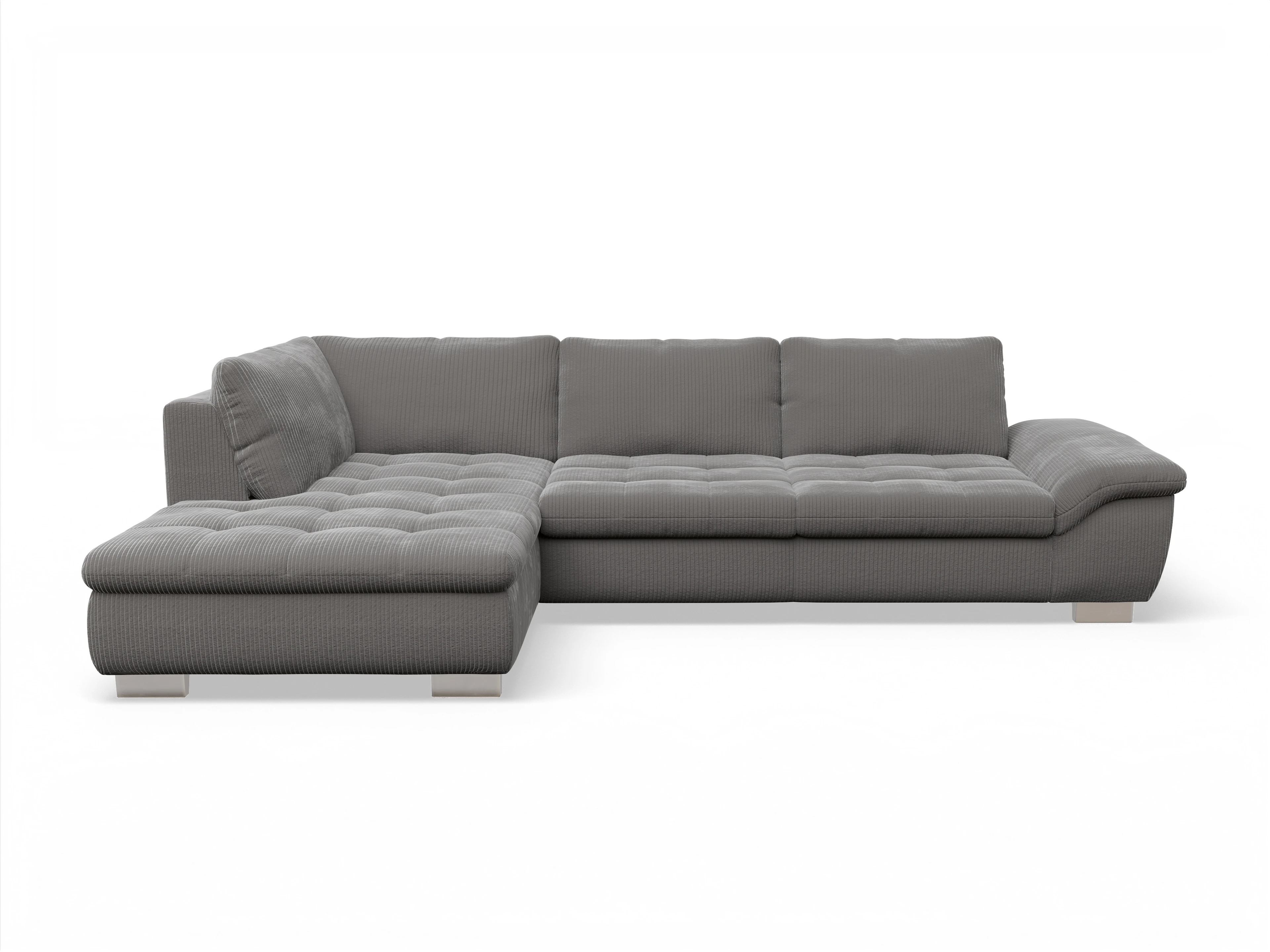 Ansicht des Produktes SC Smart 1007 Ecksofa links Abschluss offen in Stoff Grau