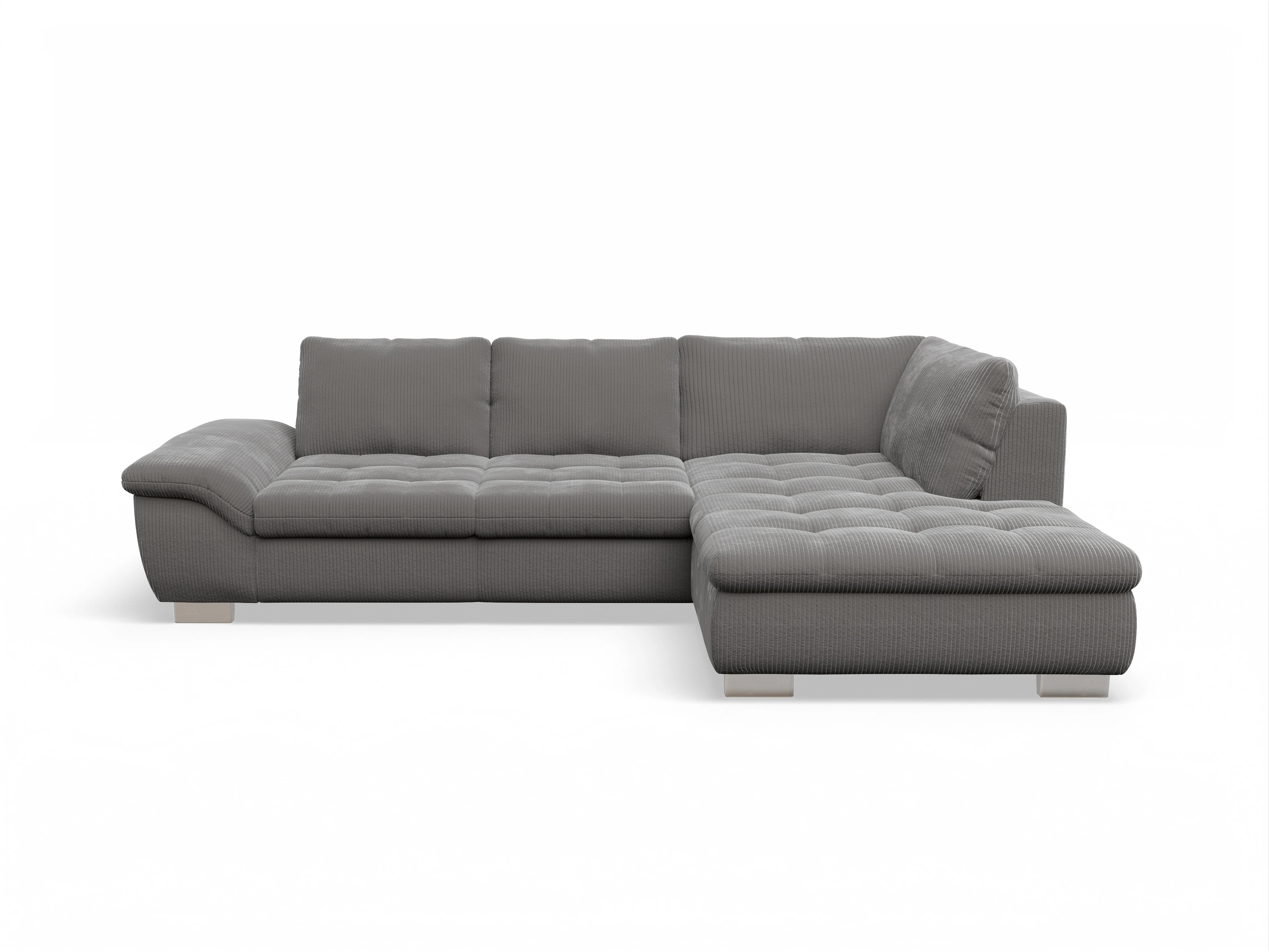 Ansicht des Produktes SC Smart 1007 Ecksofa rechts Abschluss offen in Stoff Grau