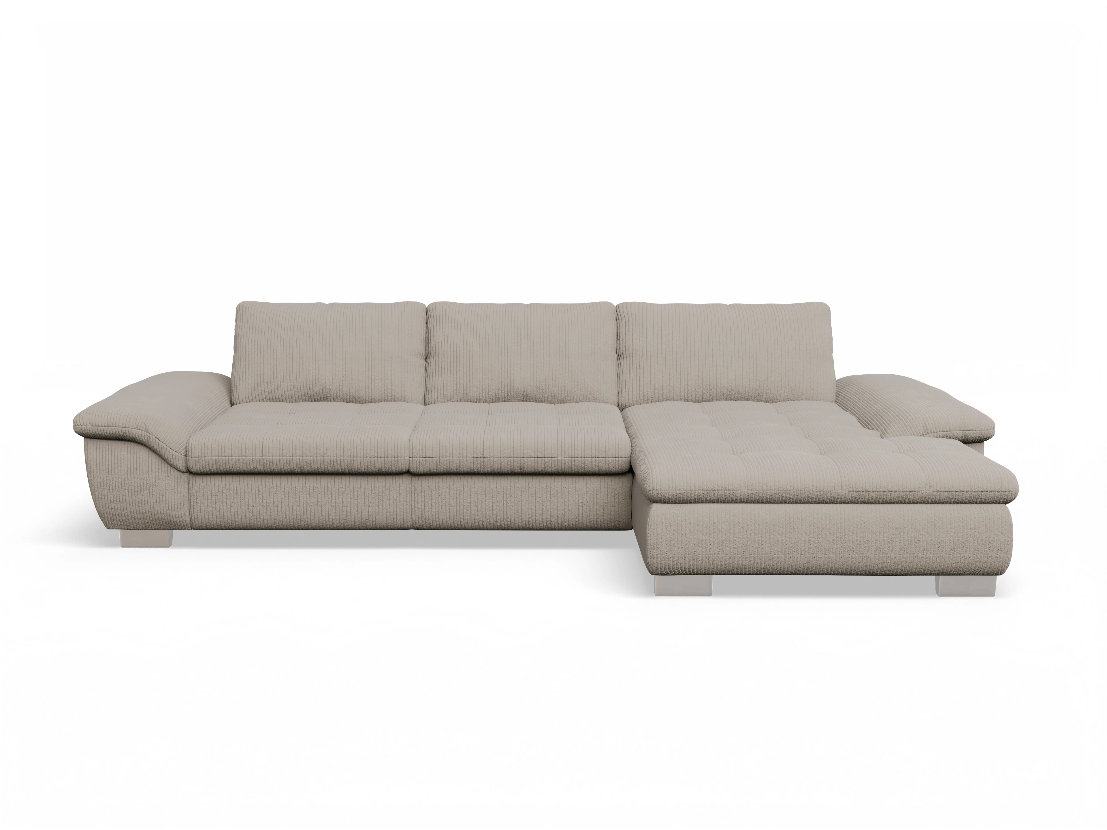 Ansicht des Produktes SC Smart 1007 Ecksofa rechts Abschluss offen in Stoff Beige