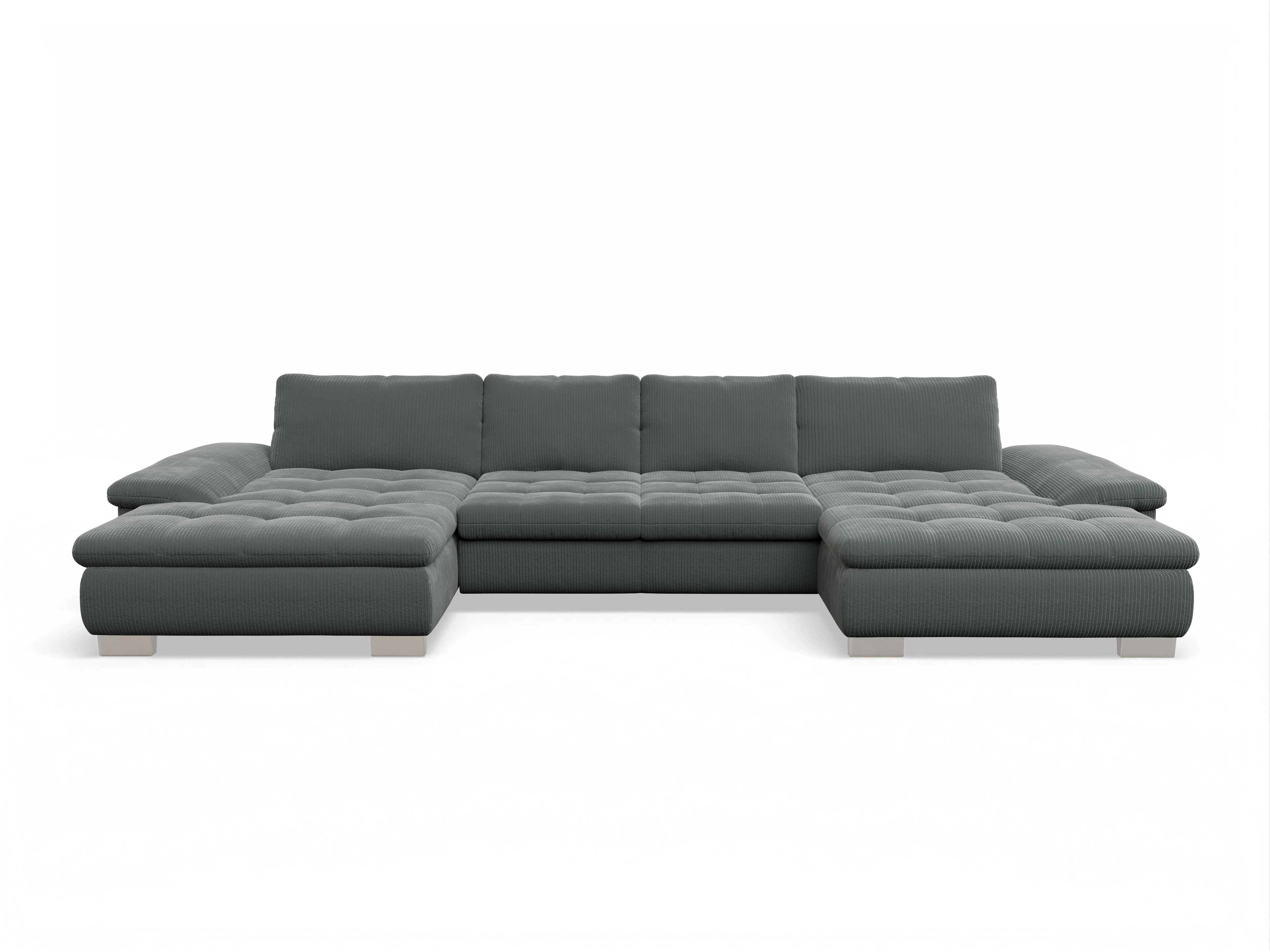 Ansicht des Produktes SC Smart 1007 Wohnlandschaft offen beidseitig in Stoff Grün