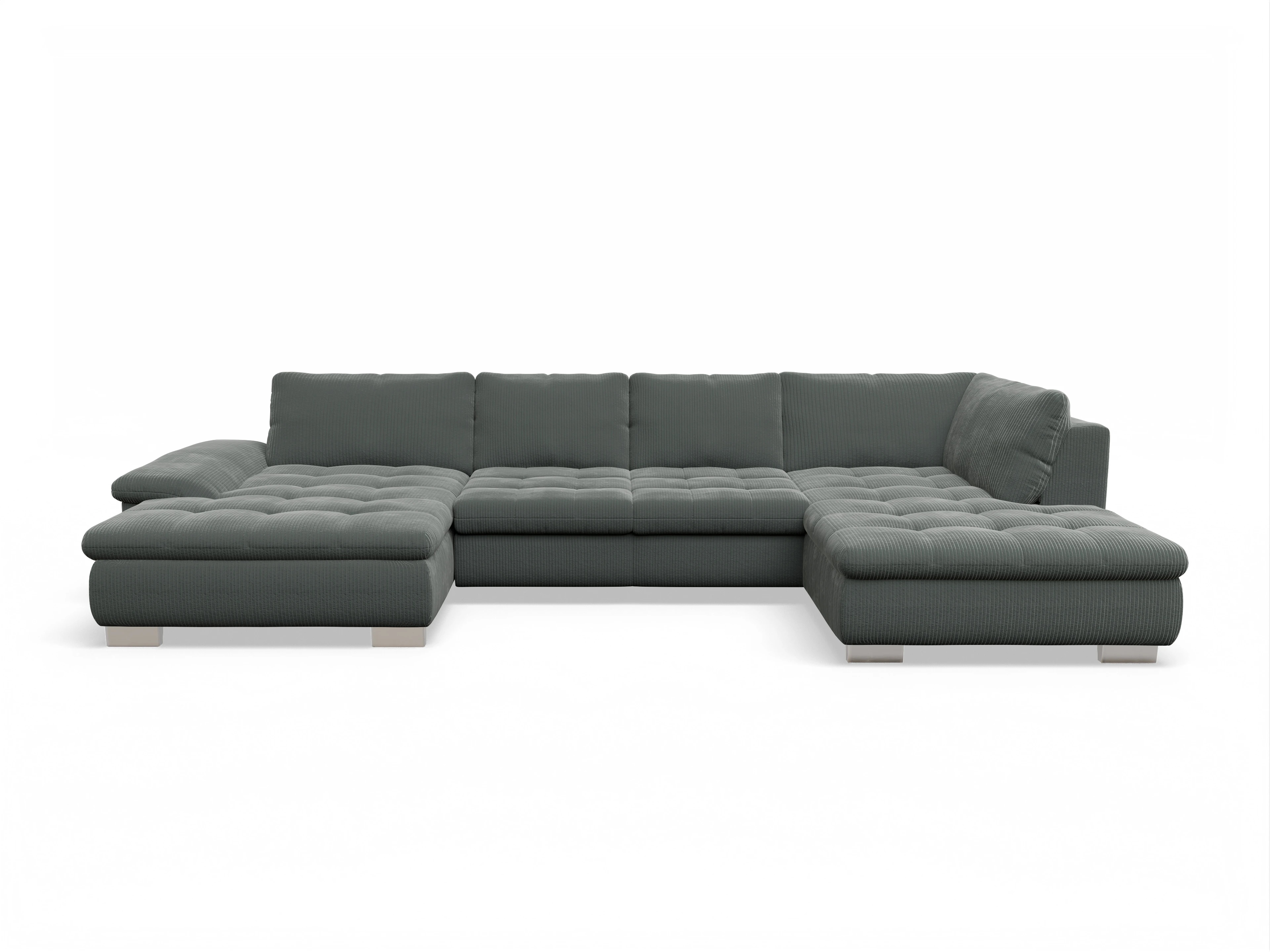 Ansicht des Produktes SC Smart 1007 Wohnlandschaft offen beidseitig in Stoff Grün