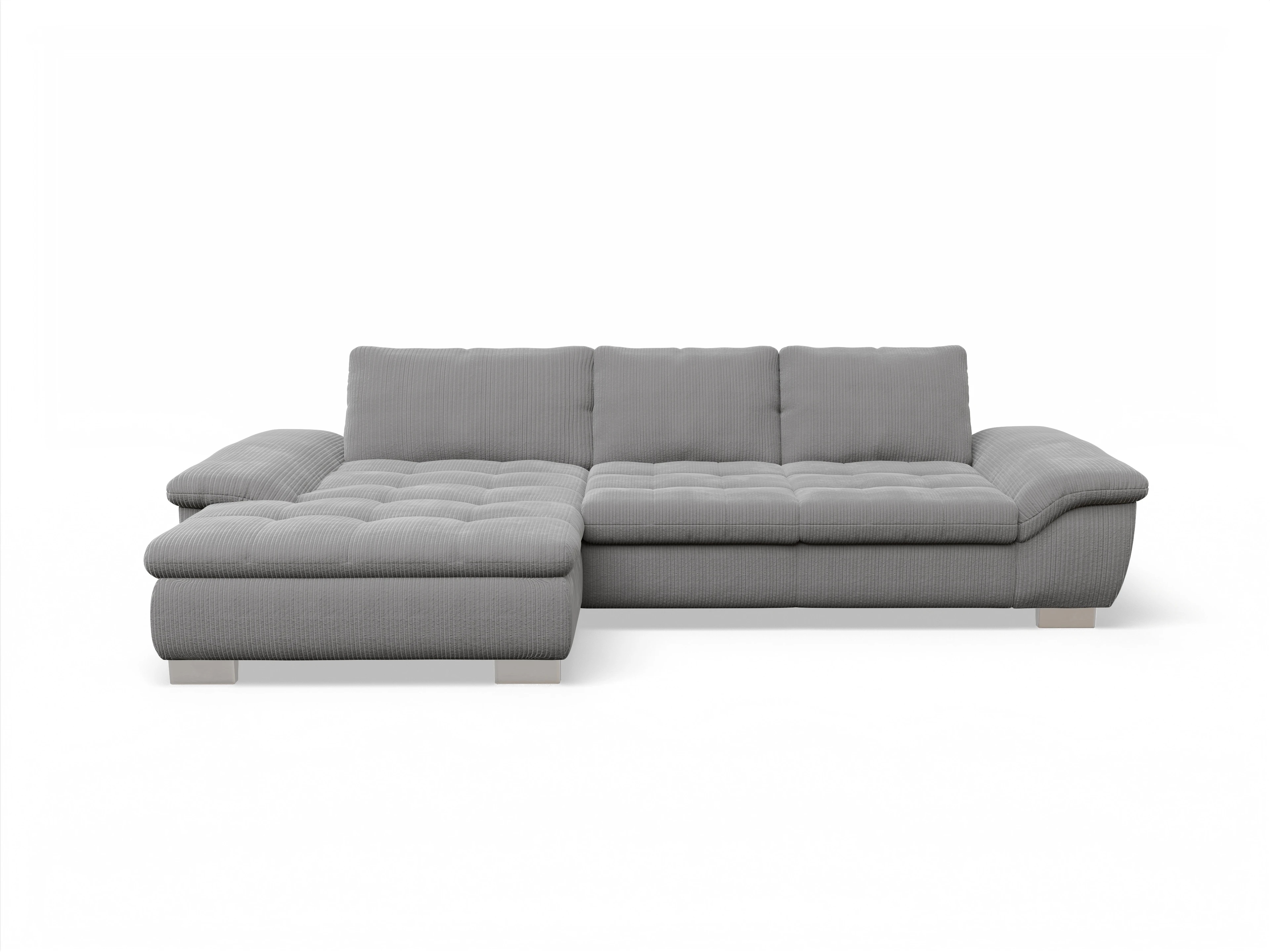 Sitz Concept smart 1007 Canape Medium L Ansicht des Produktes SC Smart 1007 Ecksofa links Abschluss offen in Stoff Grau