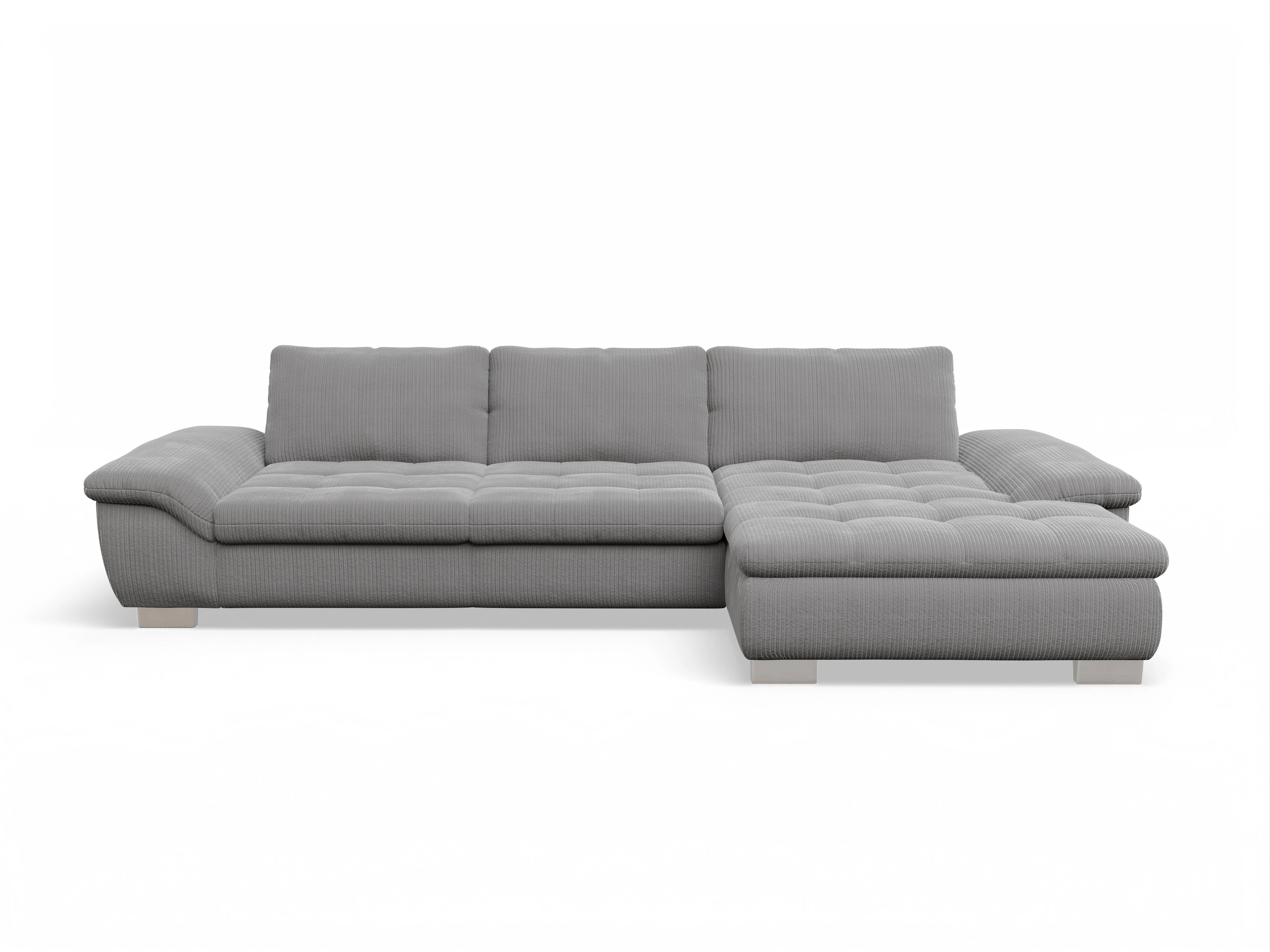Ansicht des Produktes SC Smart 1007 Ecksofa rechts Abschluss offen in Stoff Grau
