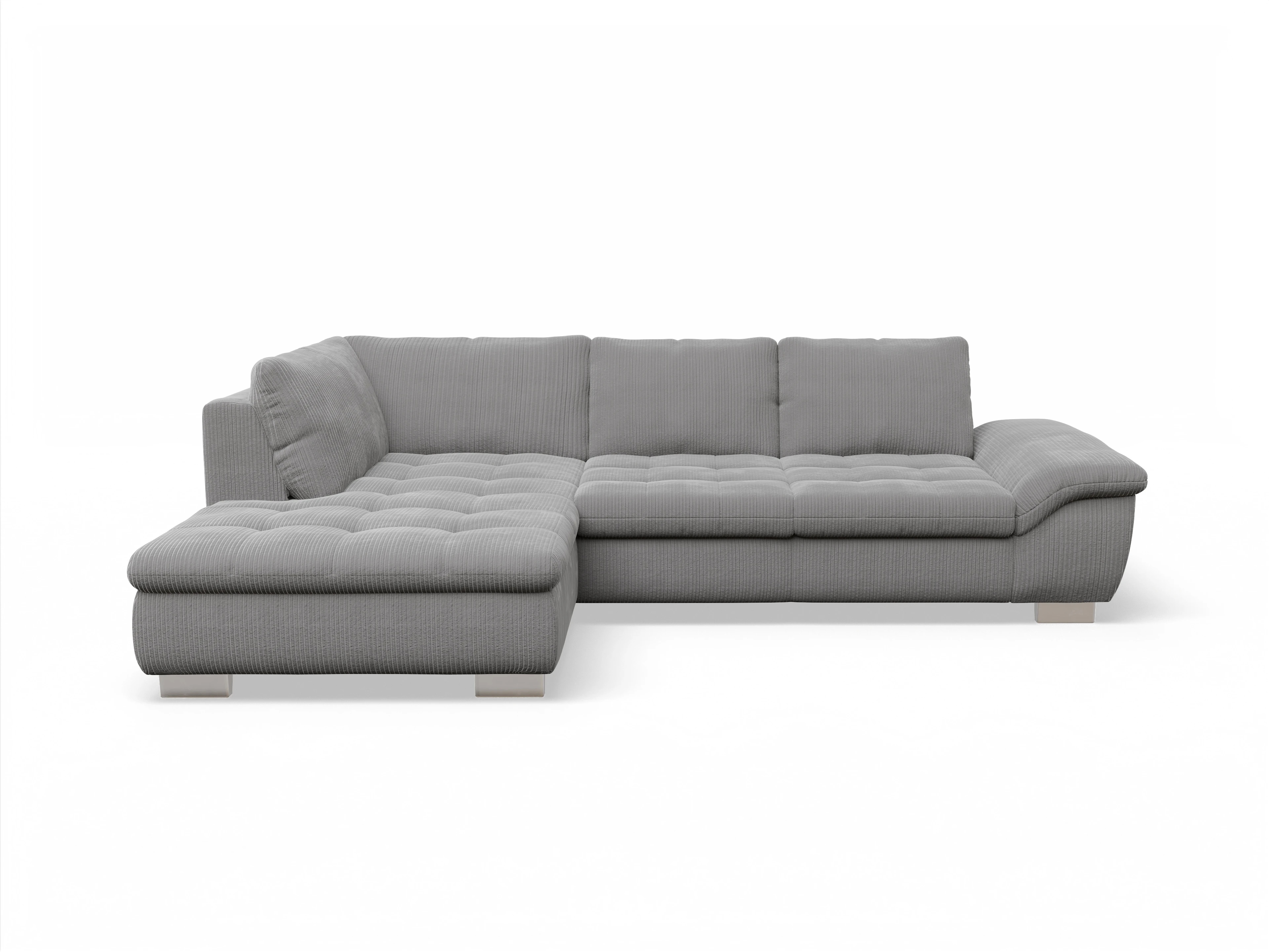 Ansicht des Produktes SC Smart 1007 Ecksofa links Abschluss offen in Stoff Grau