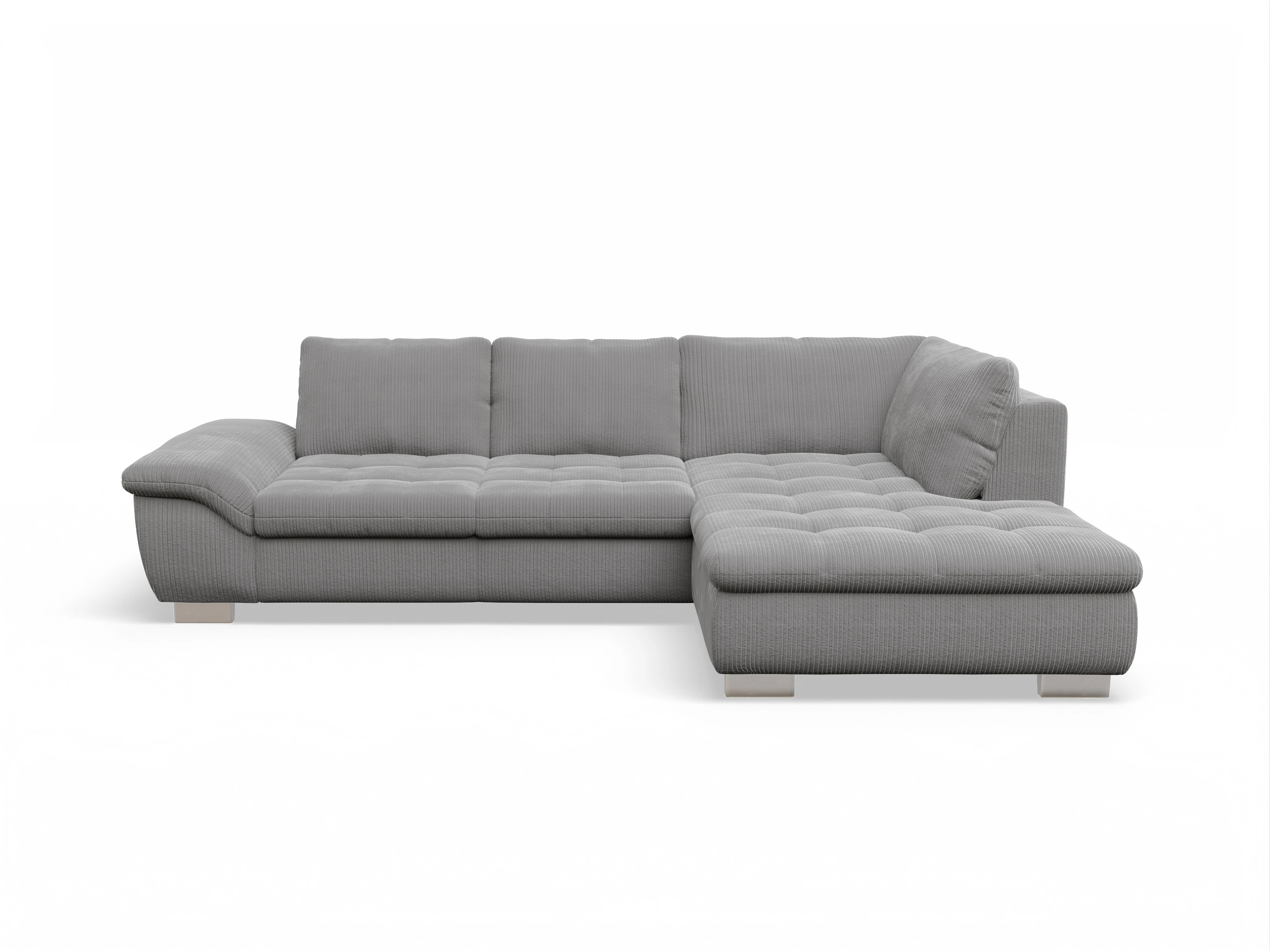 Ansicht des Produktes SC Smart 1007 Ecksofa rechts Abschluss offen in Stoff Grau