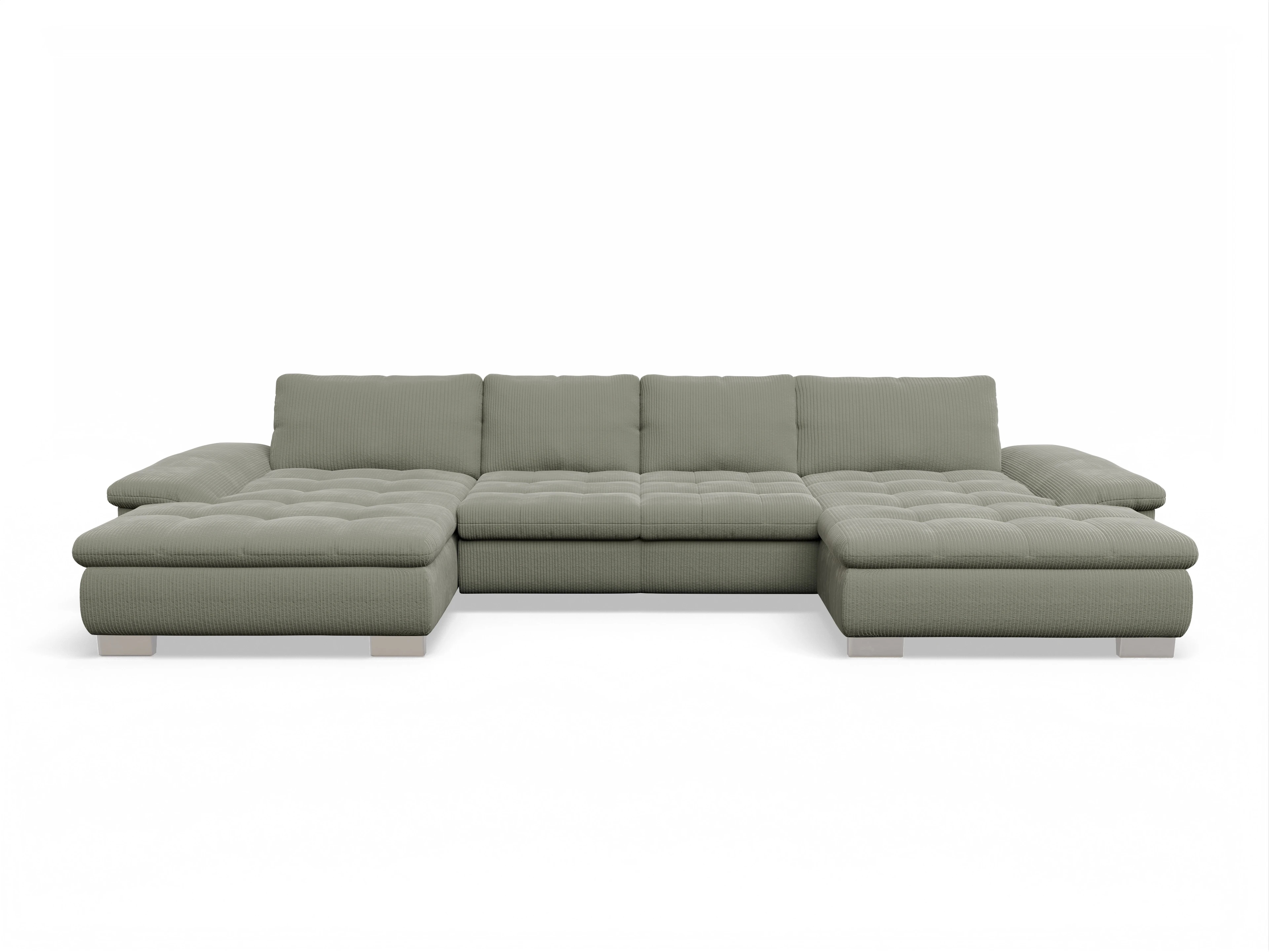 Ansicht des Produktes SC Smart 1007 Wohnlandschaft offen beidseitig in Stoff Grün