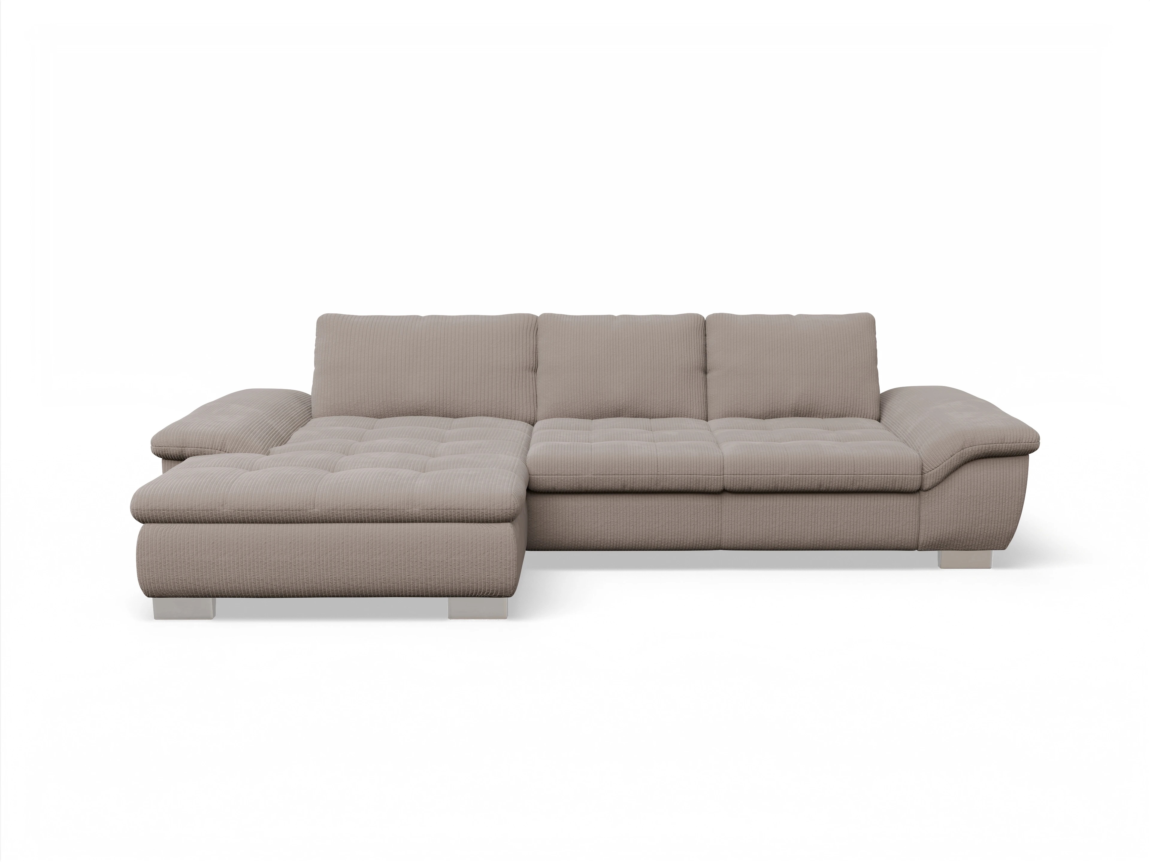 Ansicht des Produktes SC Smart 1007 Ecksofa links Abschluss offen in Stoff Braun