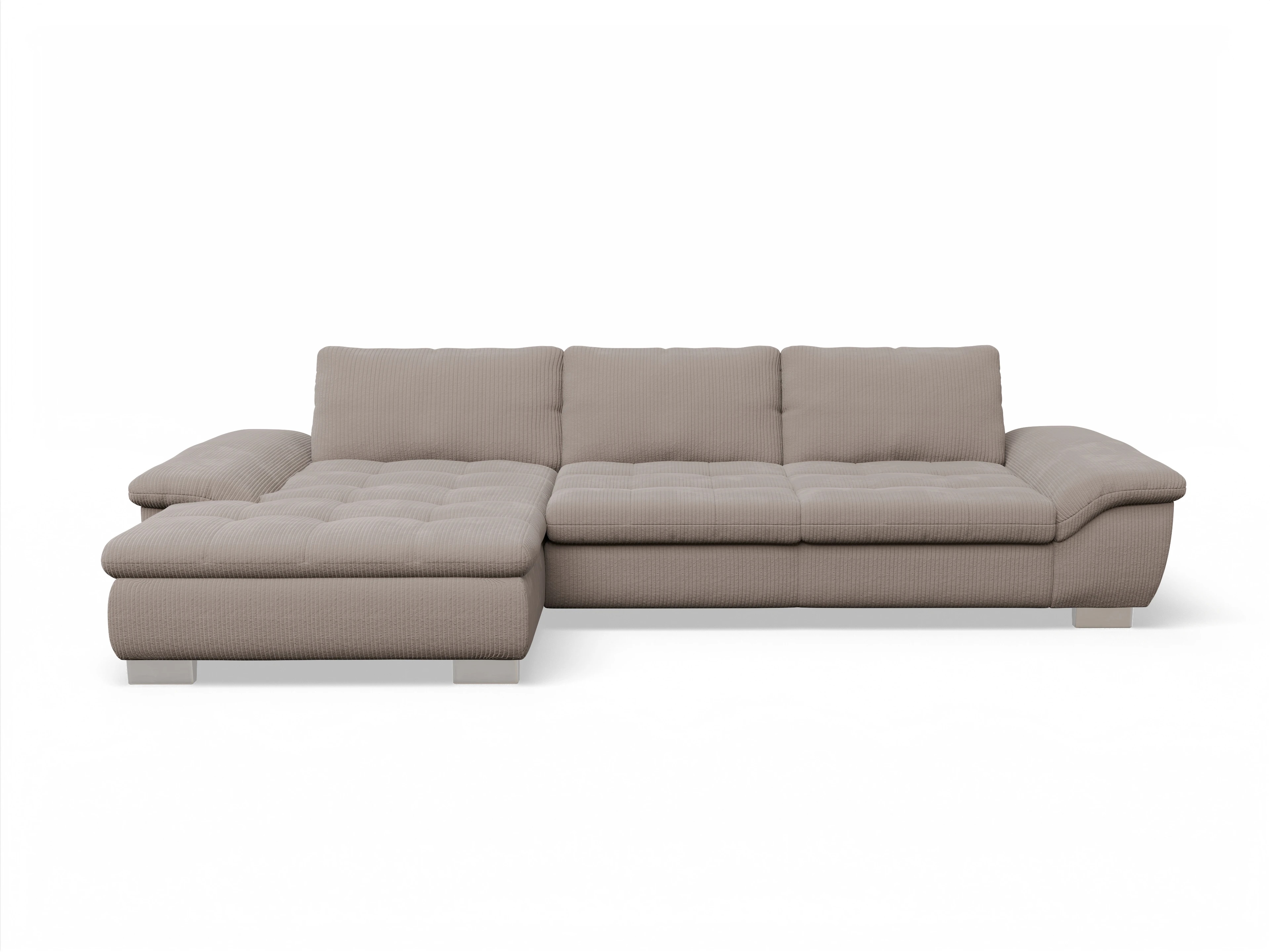 Ansicht des Produktes SC Smart 1007 Ecksofa links Abschluss offen in Stoff Braun