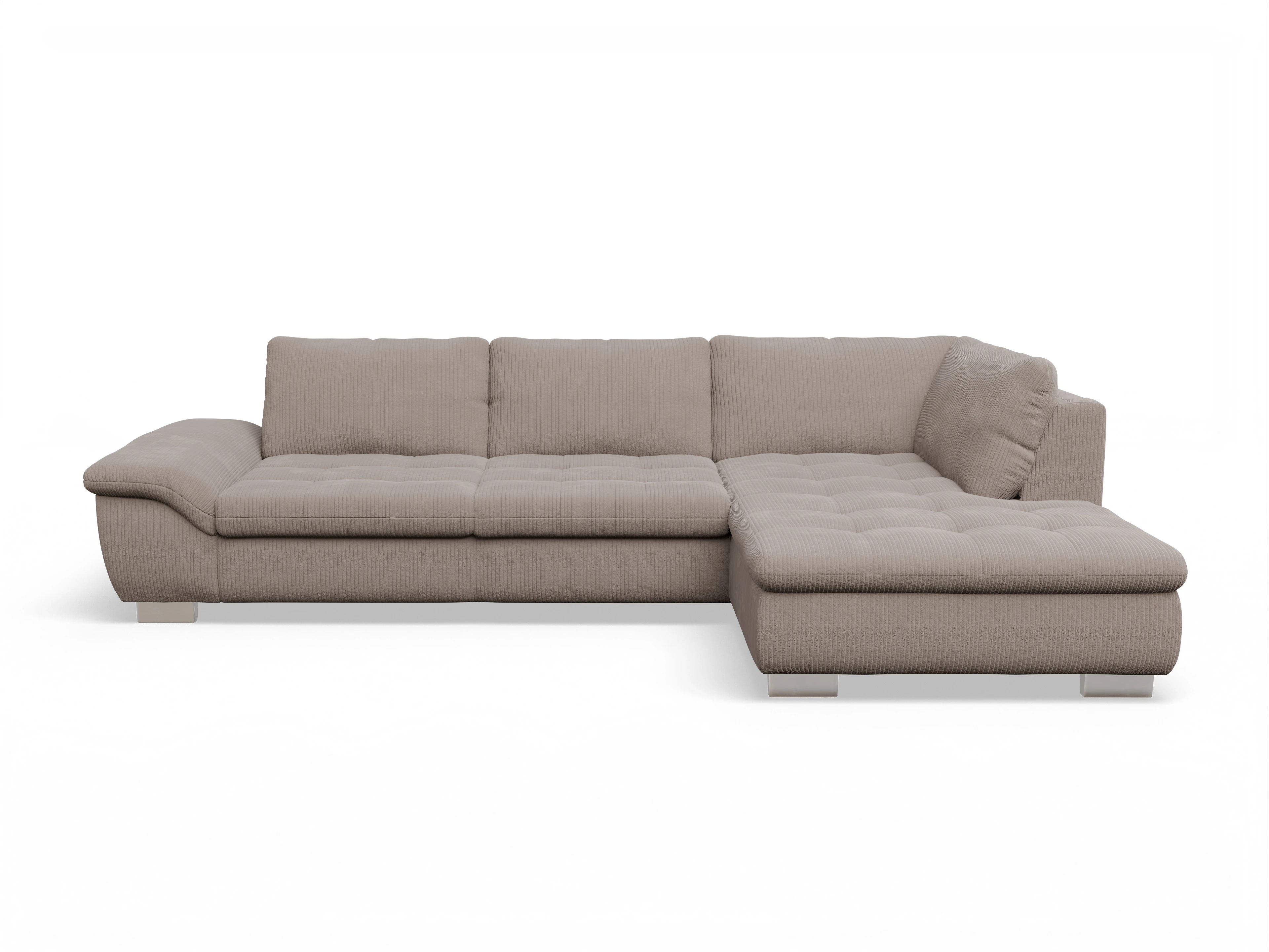 Ansicht des Produktes SC Smart 1007 Ecksofa rechts Abschluss offen in Stoff Braun