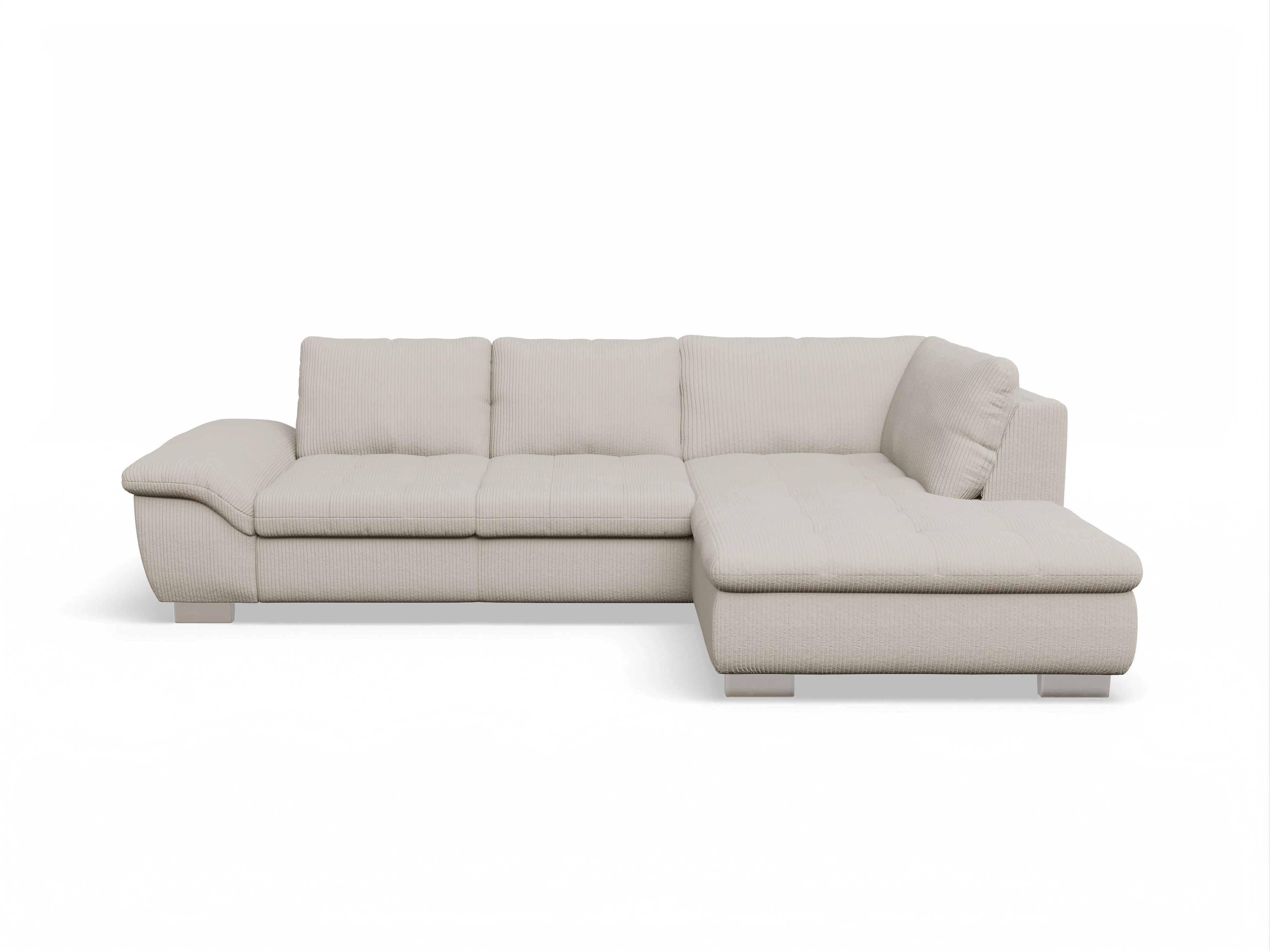 Ansicht des Produktes SC Smart 1007 Ecksofa rechts Abschluss offen in Stoff Beige
