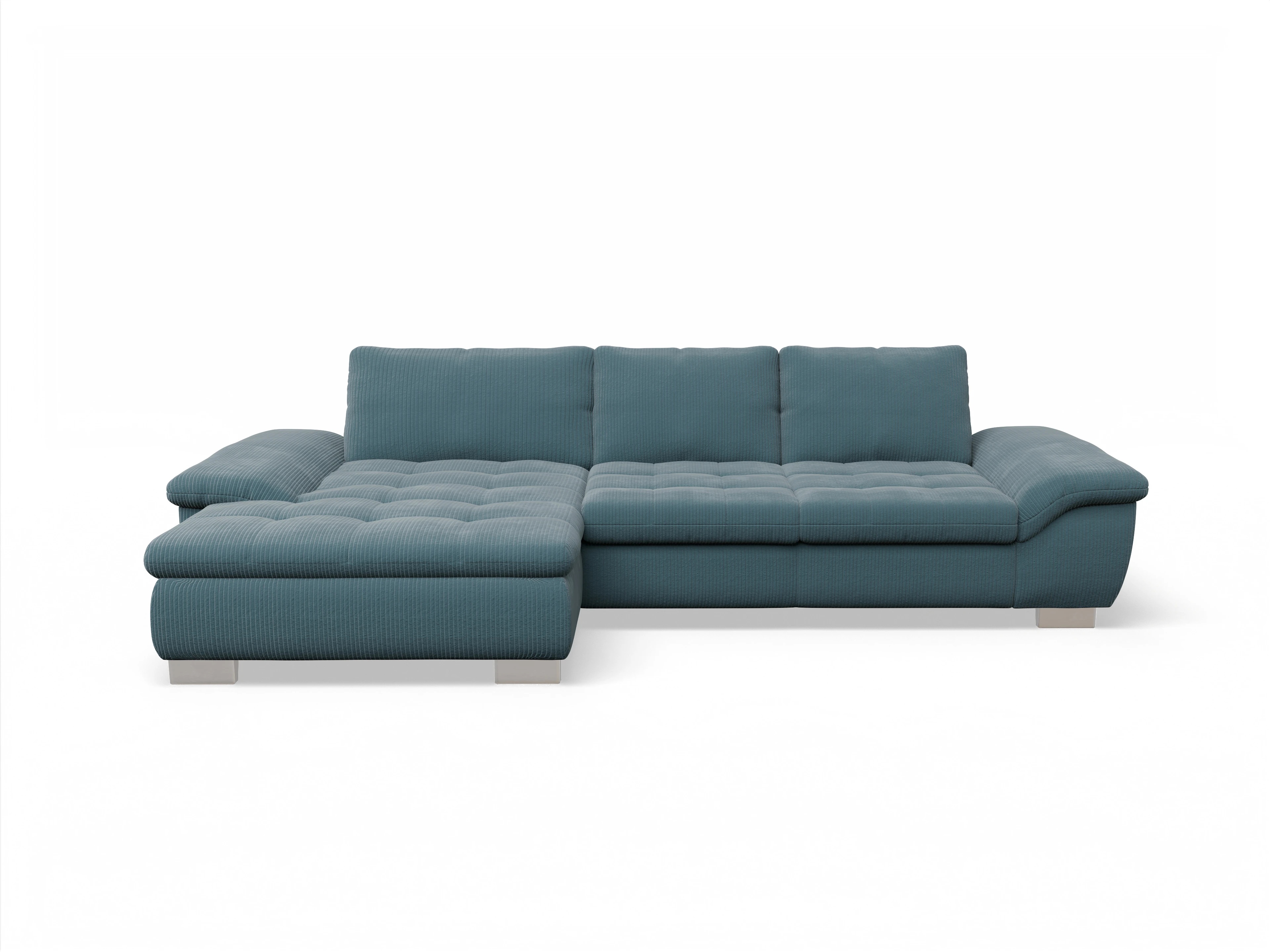 Ansicht des Produktes SC Smart 1007 Ecksofa links Abschluss offen in Stoff Blau
