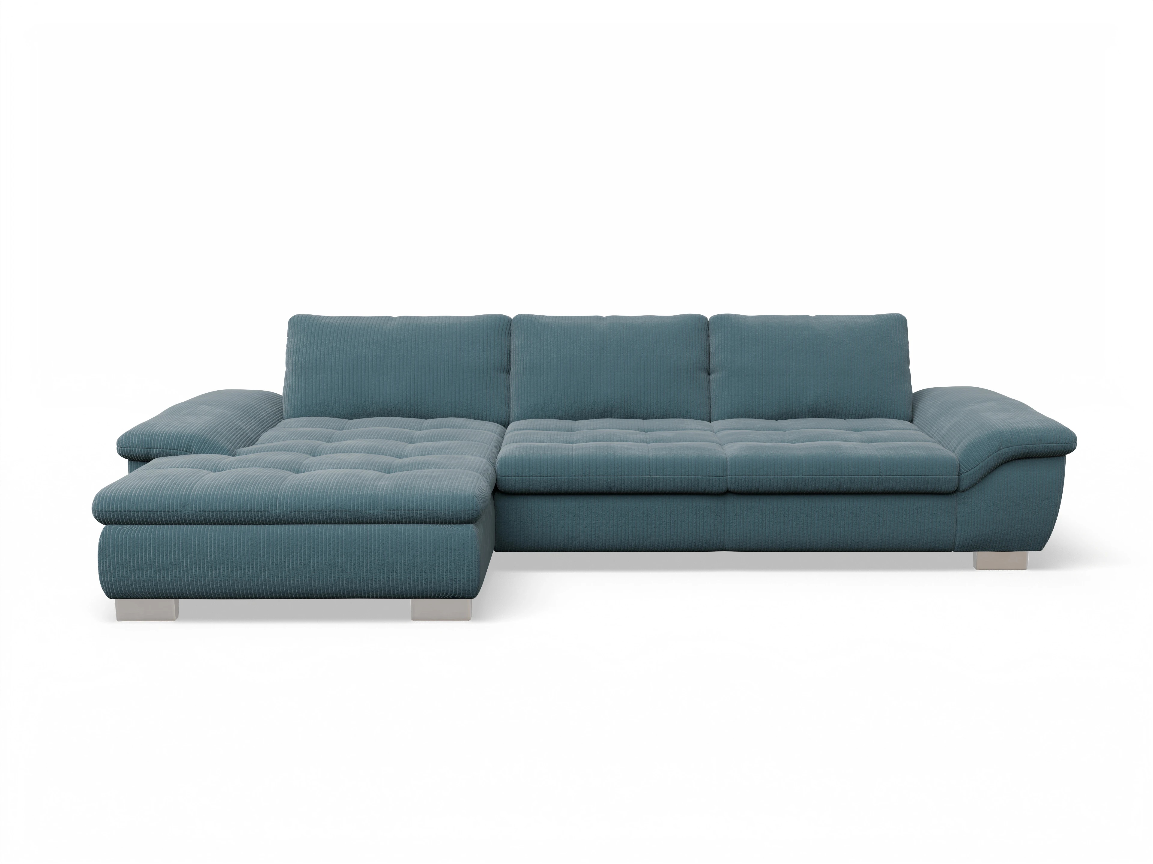 Ansicht des Produktes SC Smart 1007 Ecksofa links Abschluss offen in Stoff Blau