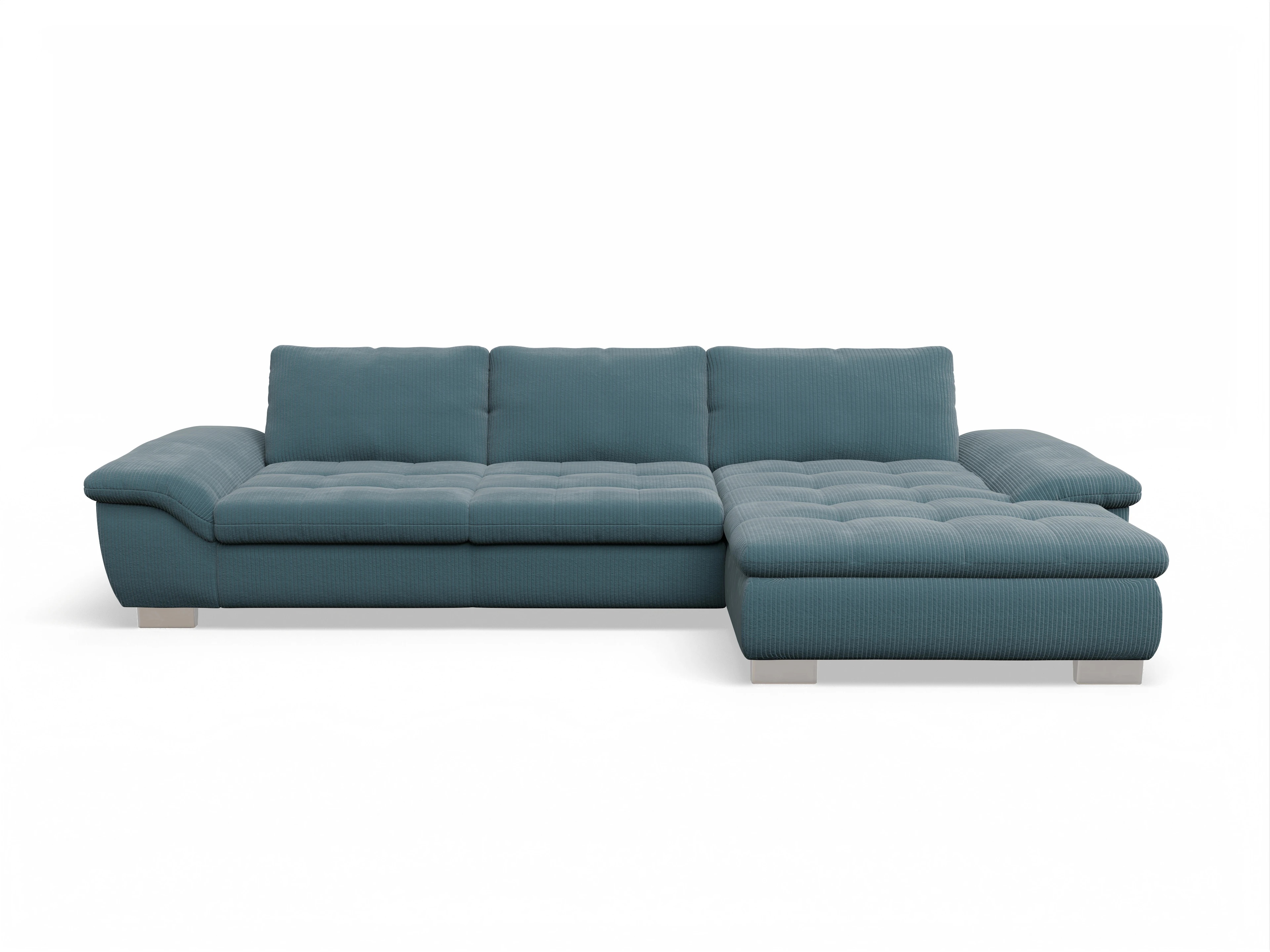 Ansicht des Produktes SC Smart 1007 Ecksofa rechts Abschluss offen in Stoff Blau