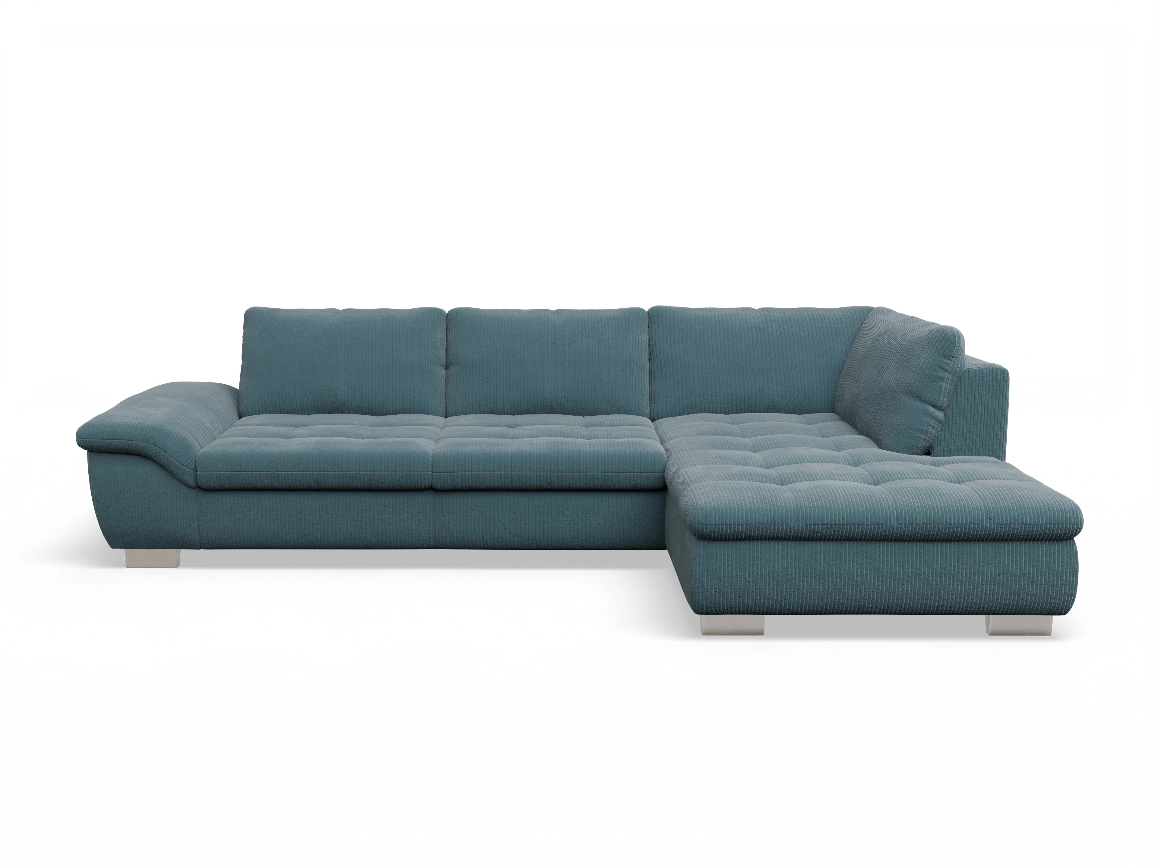 Ansicht des Produktes SC Smart 1007 Ecksofa rechts Abschluss offen in Stoff Blau