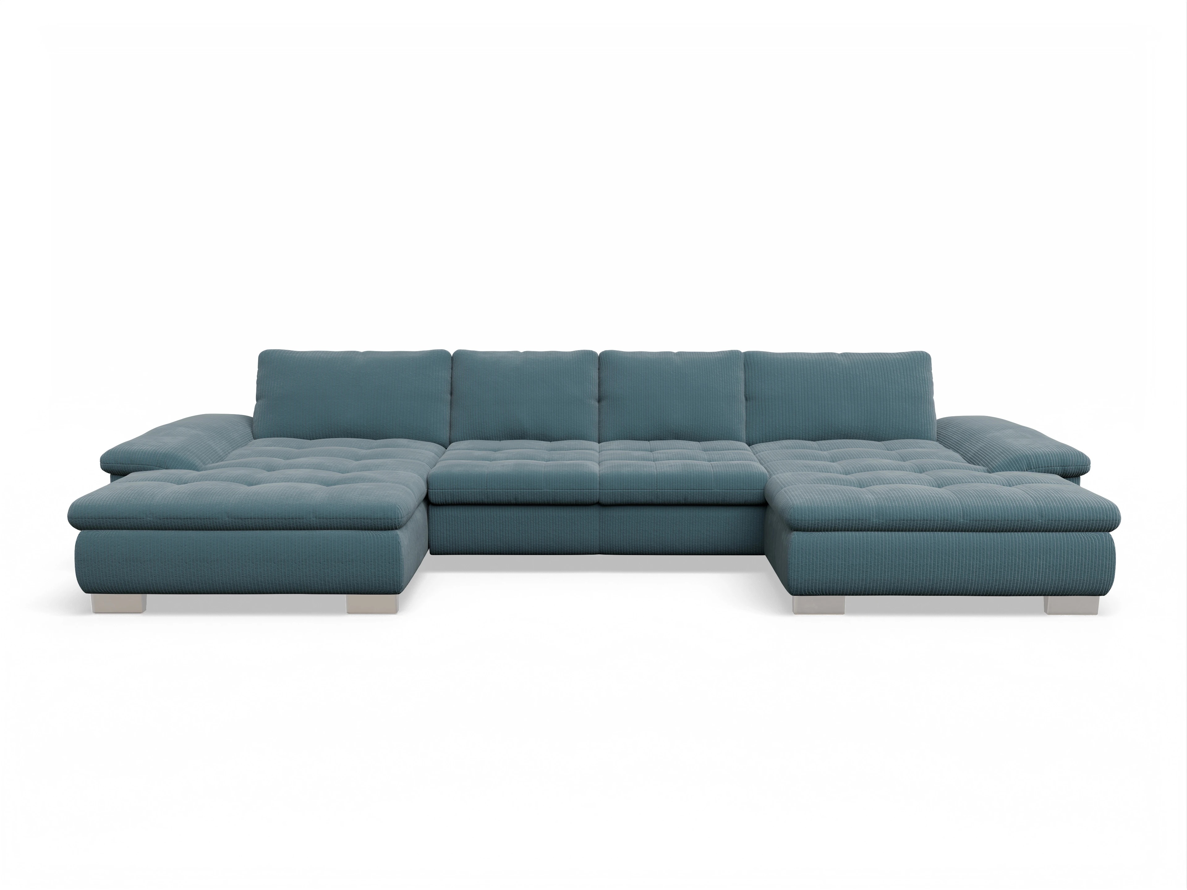 Ansicht des Produktes SC Smart 1007 Wohnlandschaft offen beidseitig in Stoff Blau