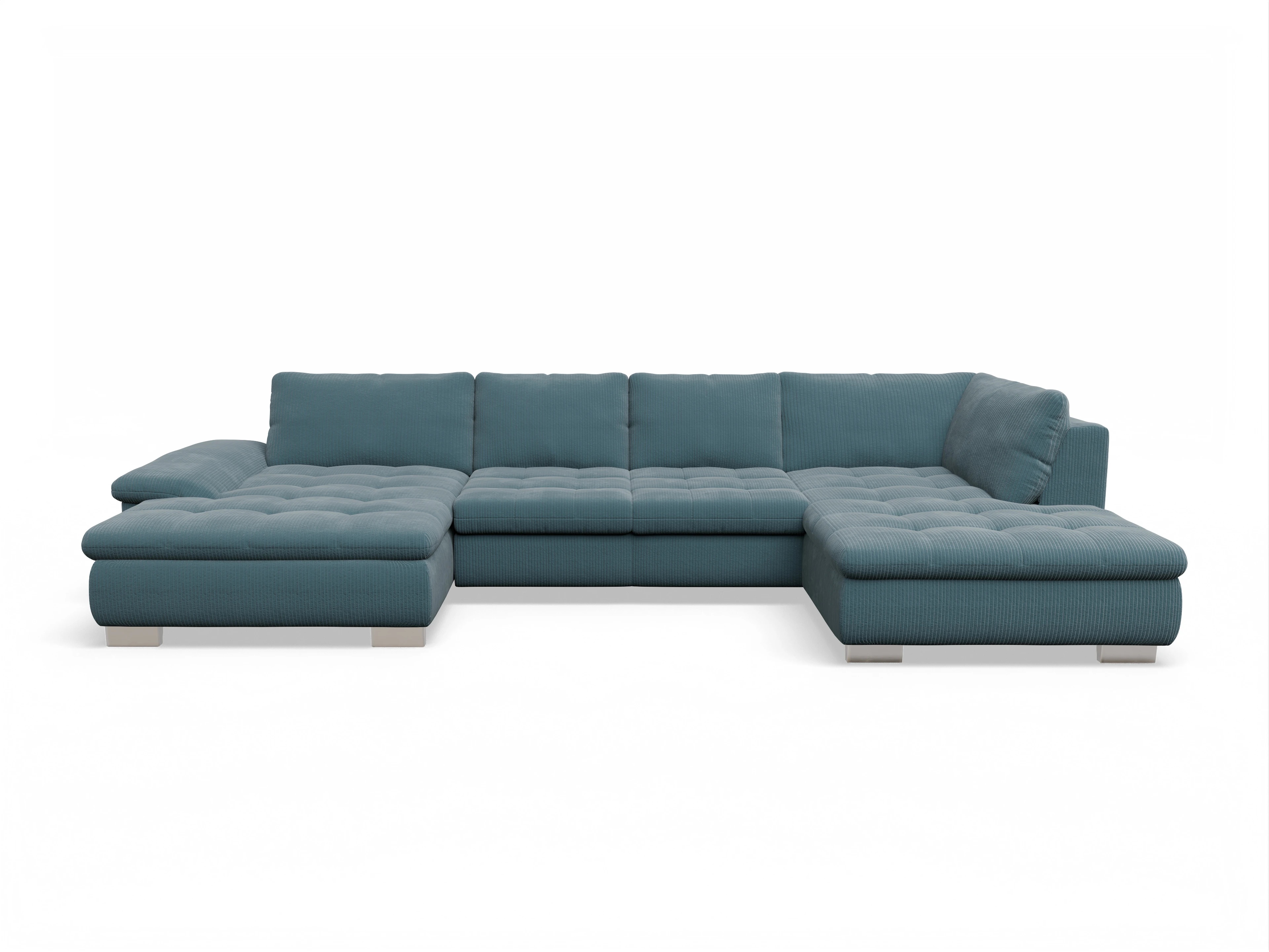 Ansicht des Produktes SC Smart 1007 Wohnlandschaft offen beidseitig in Stoff Blau