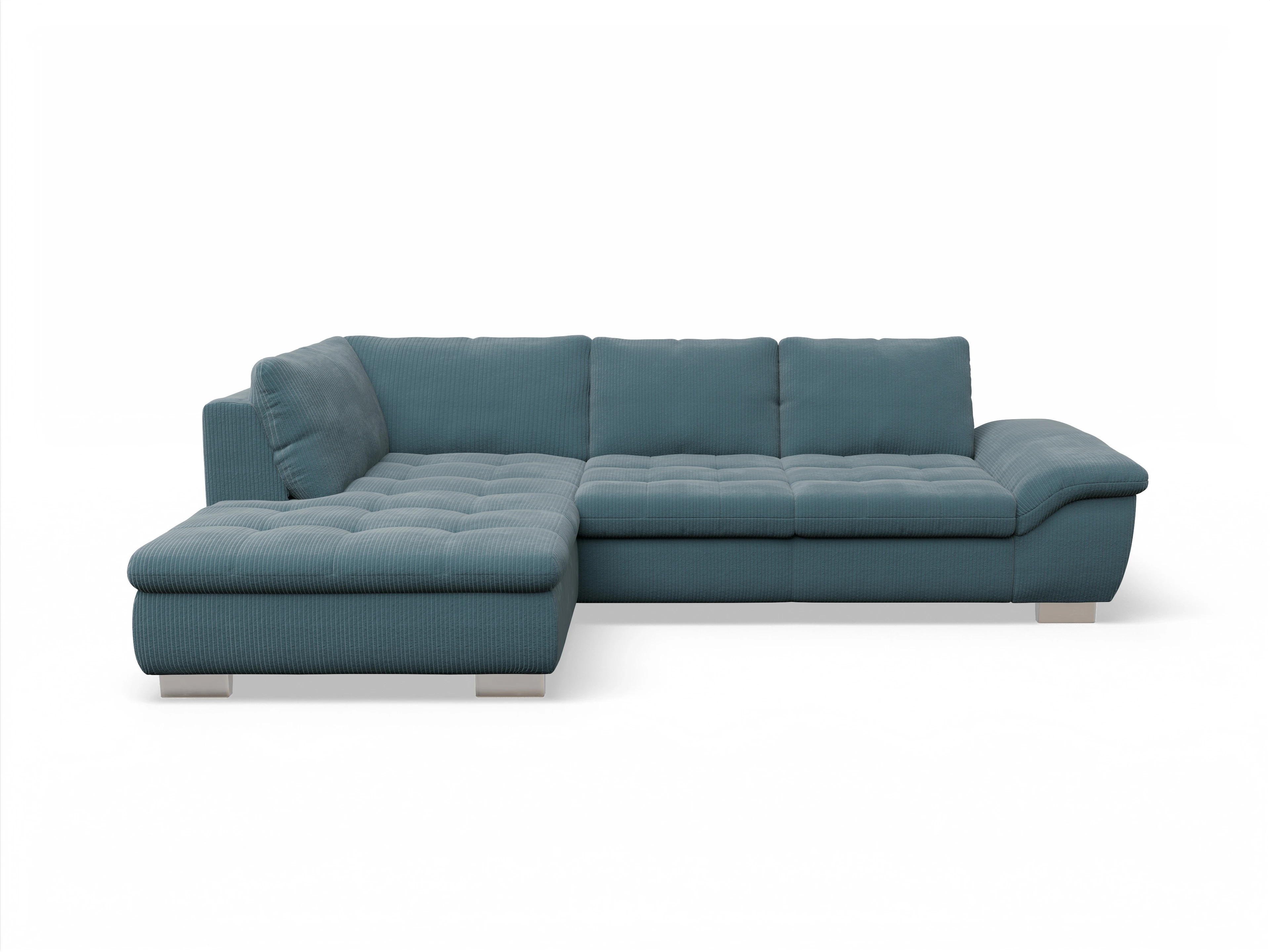 Ansicht des Produktes SC Smart 1007 Ecksofa links Abschluss offen in Stoff Blau