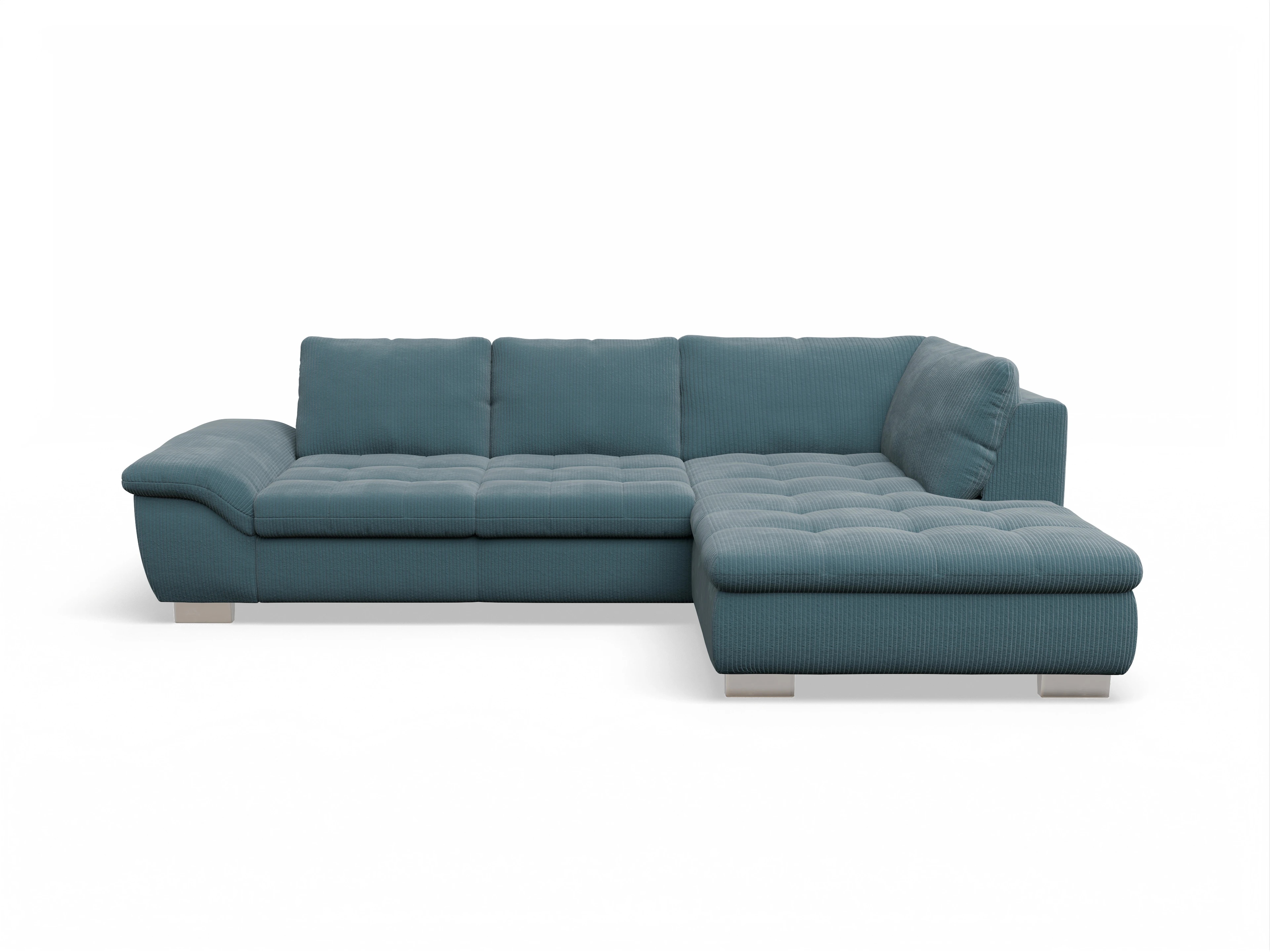 Ansicht des Produktes SC Smart 1007 Ecksofa rechts Abschluss offen in Stoff Blau