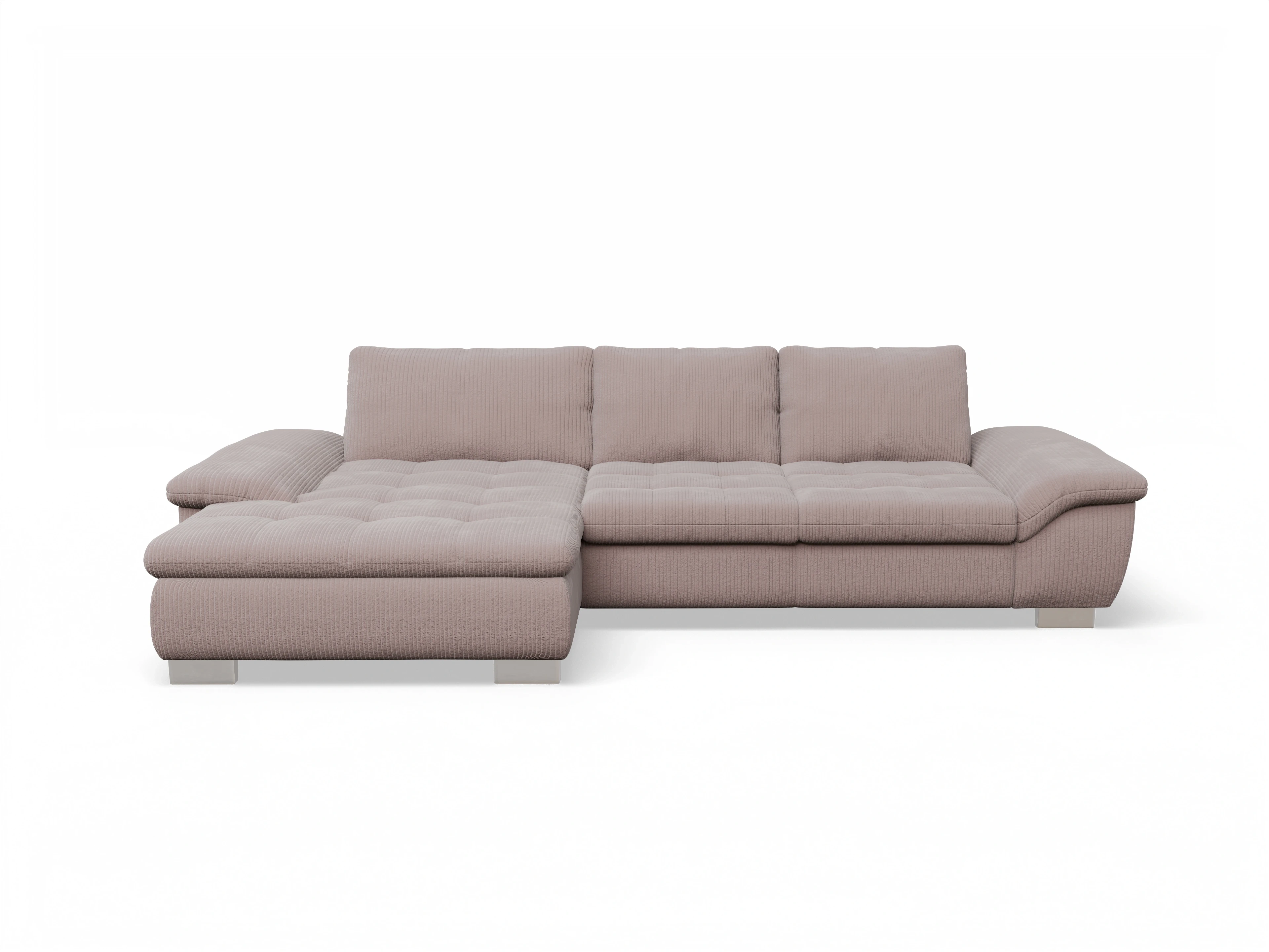 Ansicht des Produktes SC Smart 1007 Ecksofa links Abschluss offen in Stoff Rosa