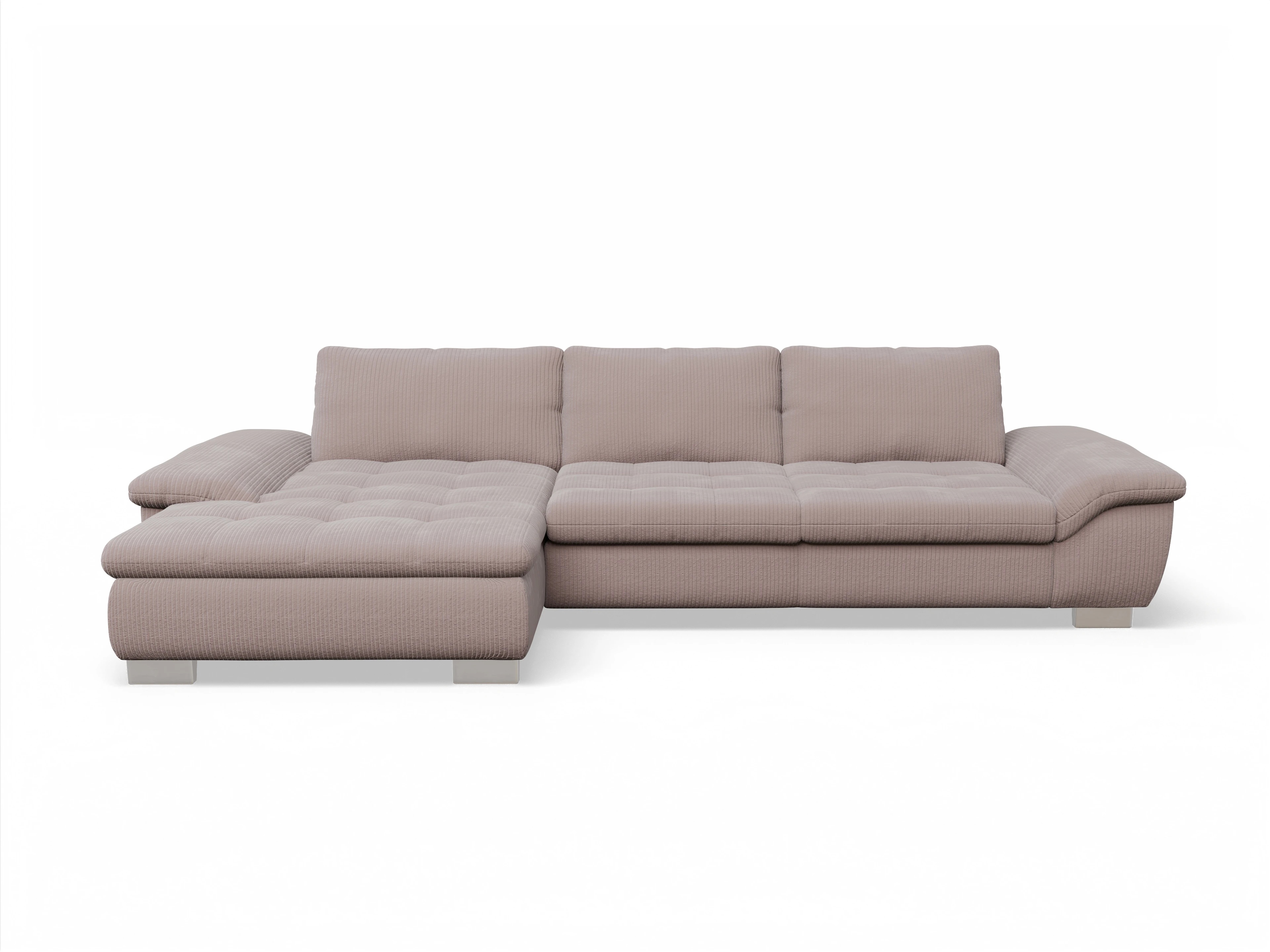 Ansicht des Produktes SC Smart 1007 Ecksofa links Abschluss offen in Stoff Rosa