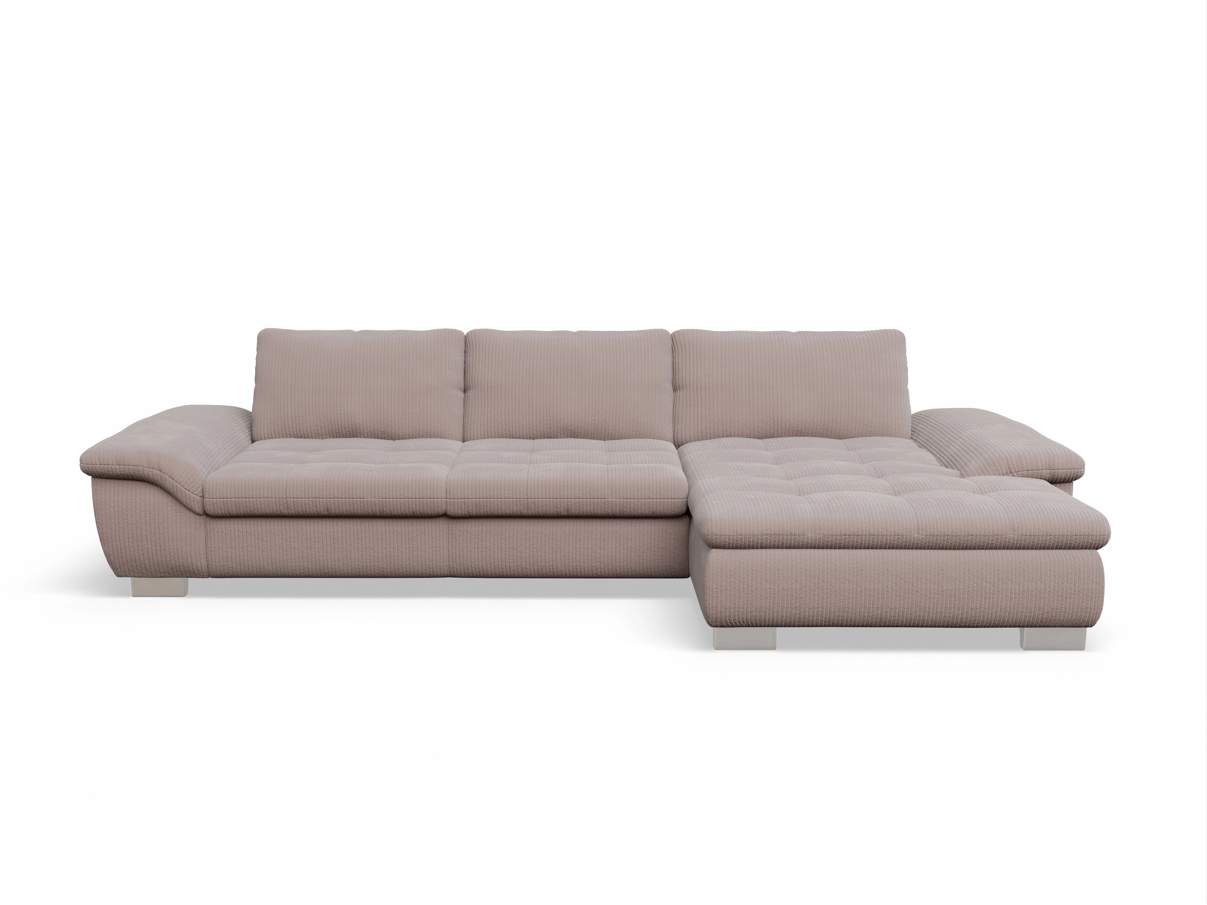 Ansicht des Produktes SC Smart 1007 Ecksofa rechts Abschluss offen in Stoff Rosa