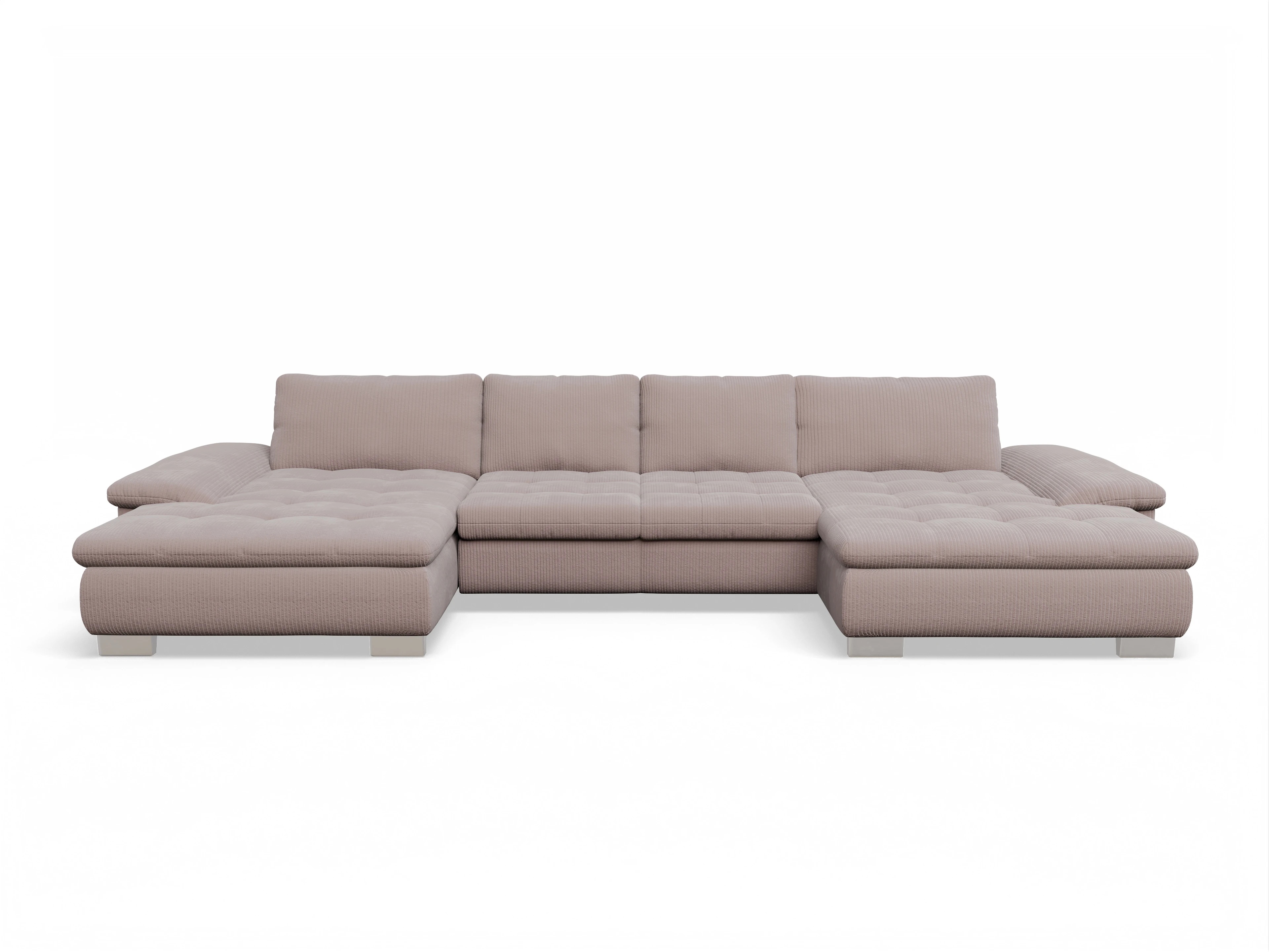 Ansicht des Produktes SC Smart 1007 Wohnlandschaft offen beidseitig in Stoff Rosa