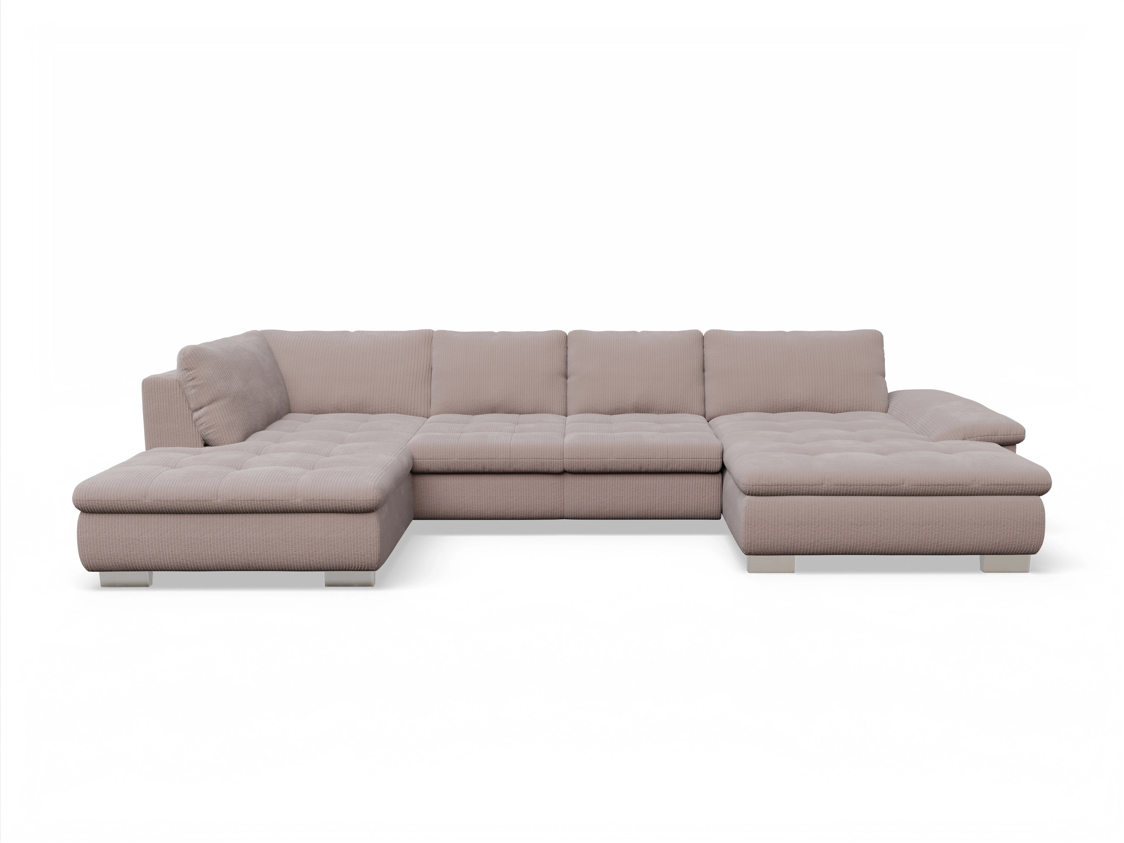 Ansicht des Produktes SC Smart 1007 Wohnlandschaft offen beidseitig in Stoff Rosa