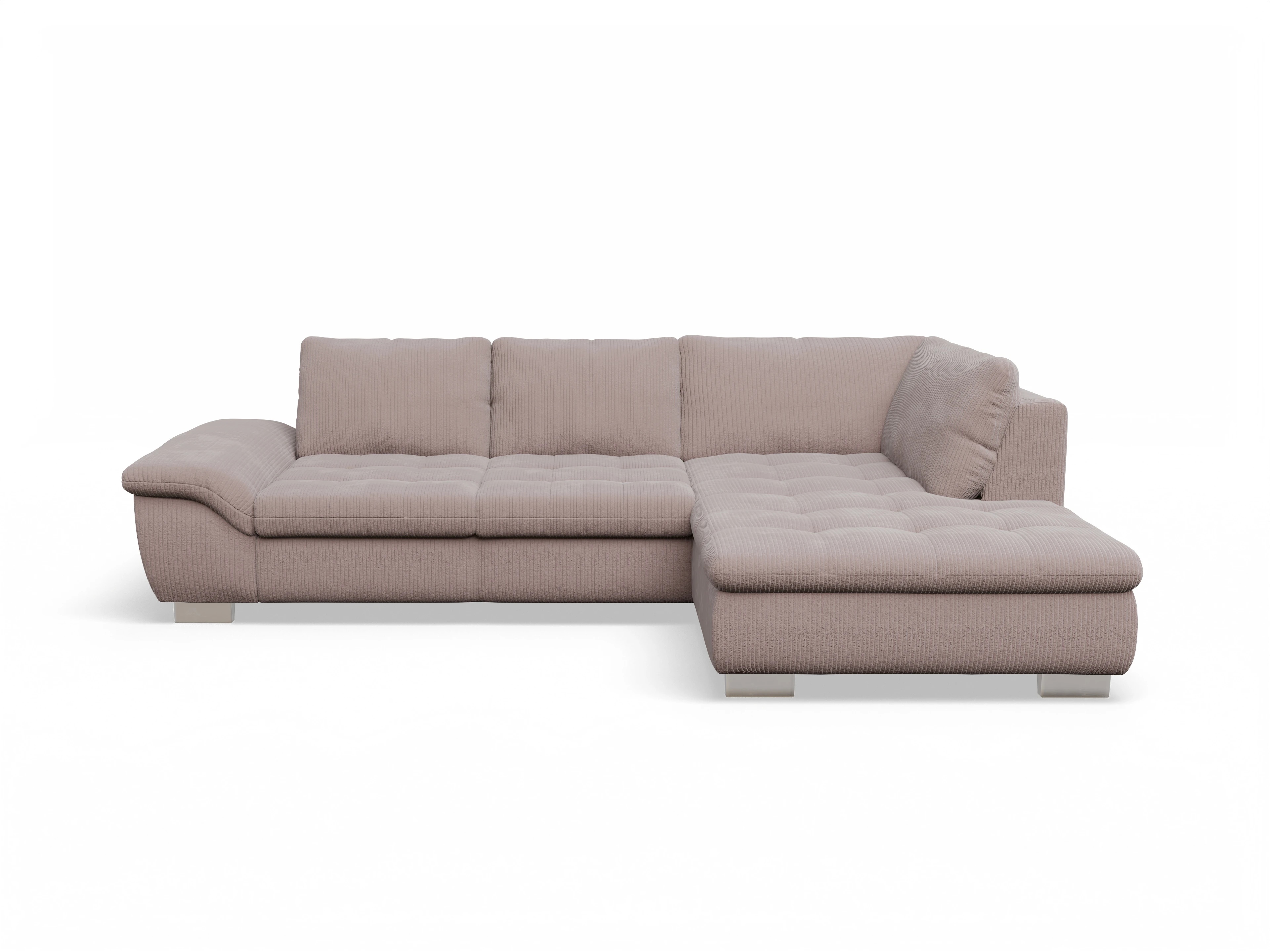 Ansicht des Produktes SC Smart 1007 Ecksofa rechts Abschluss offen in Stoff Rosa