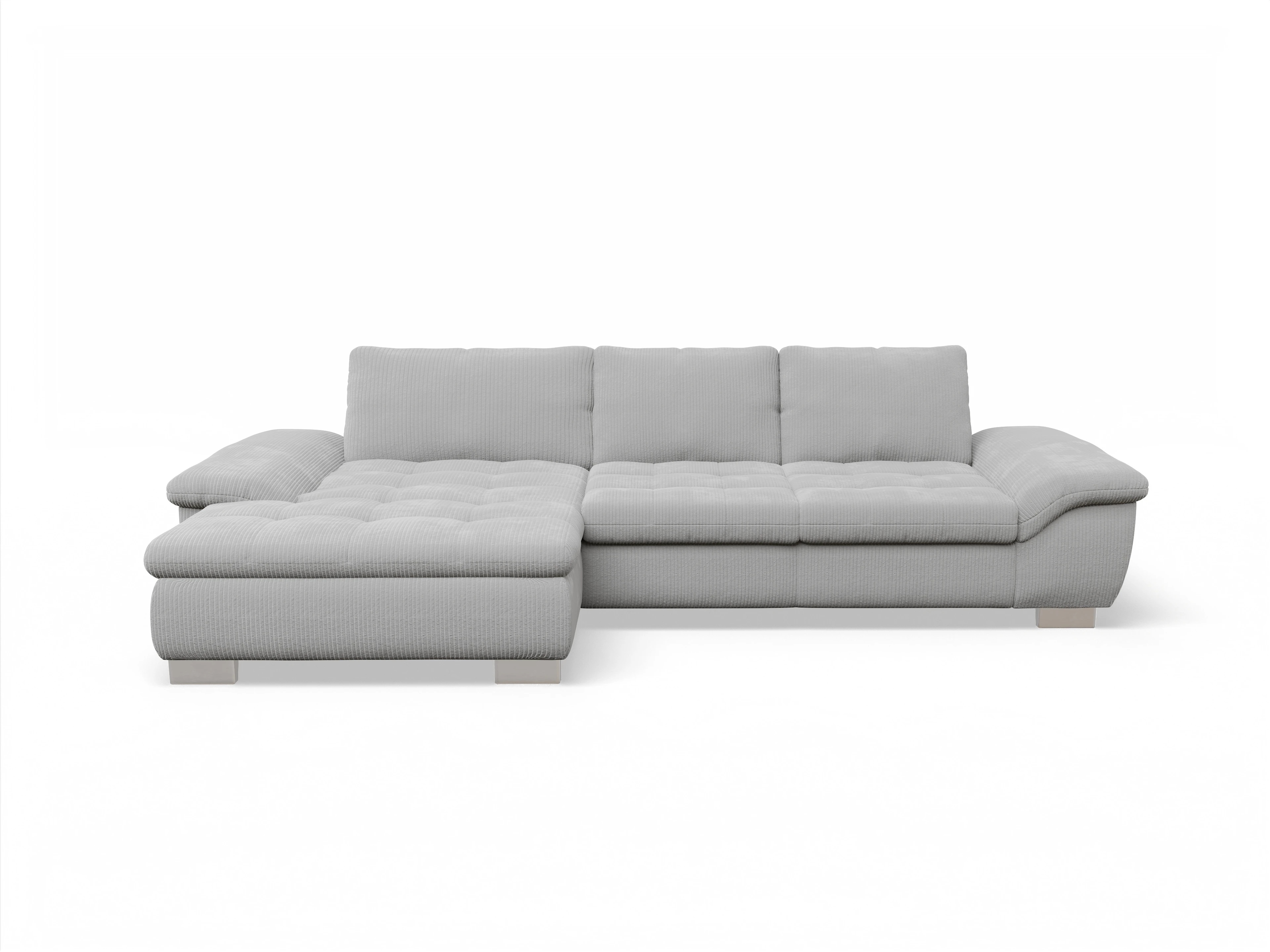 Ansicht des Produktes SC Smart 1007 Ecksofa links Abschluss offen in Stoff Grau