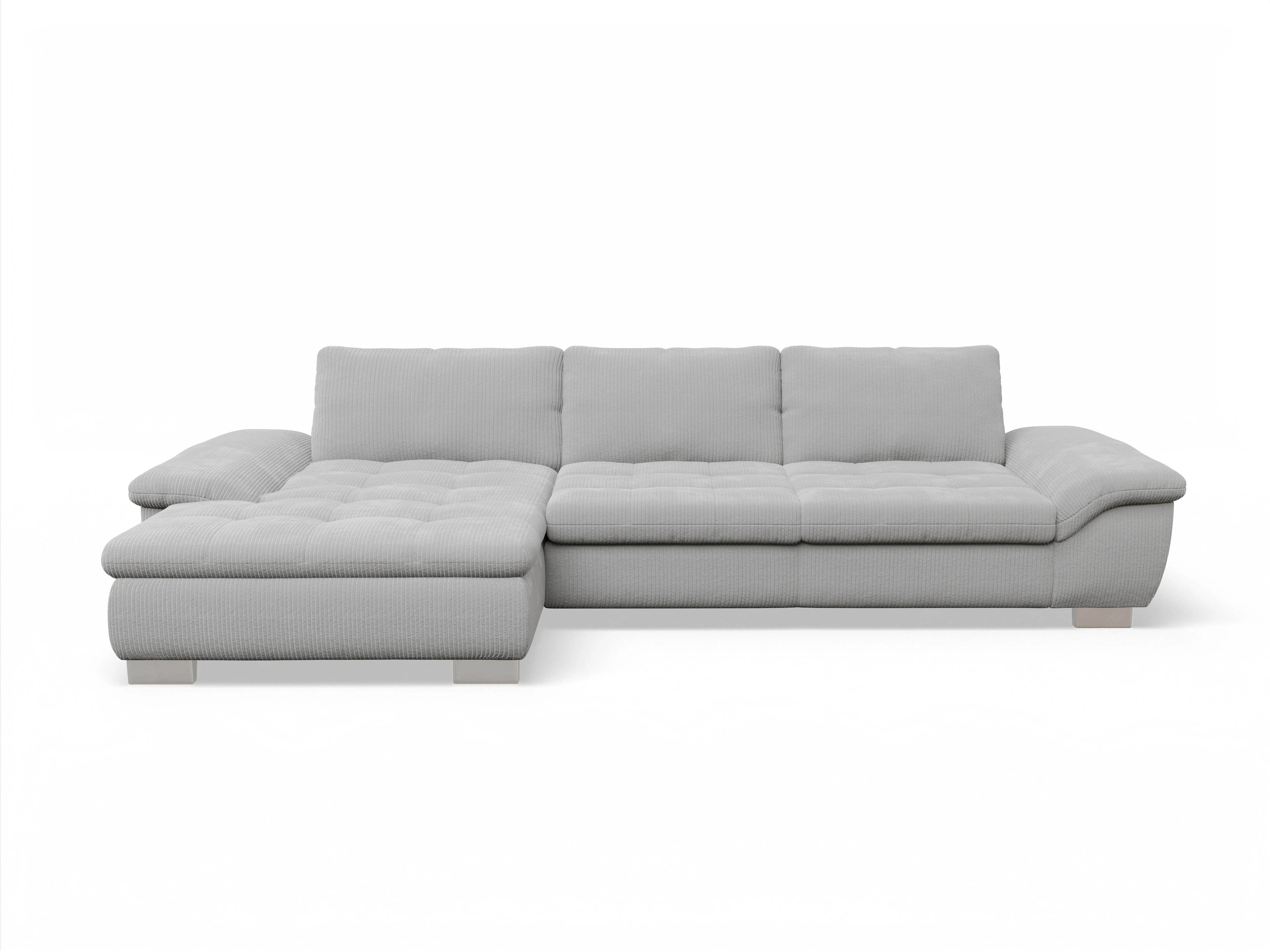 Ansicht des Produktes SC Smart 1007 Ecksofa links Abschluss offen in Stoff Grau