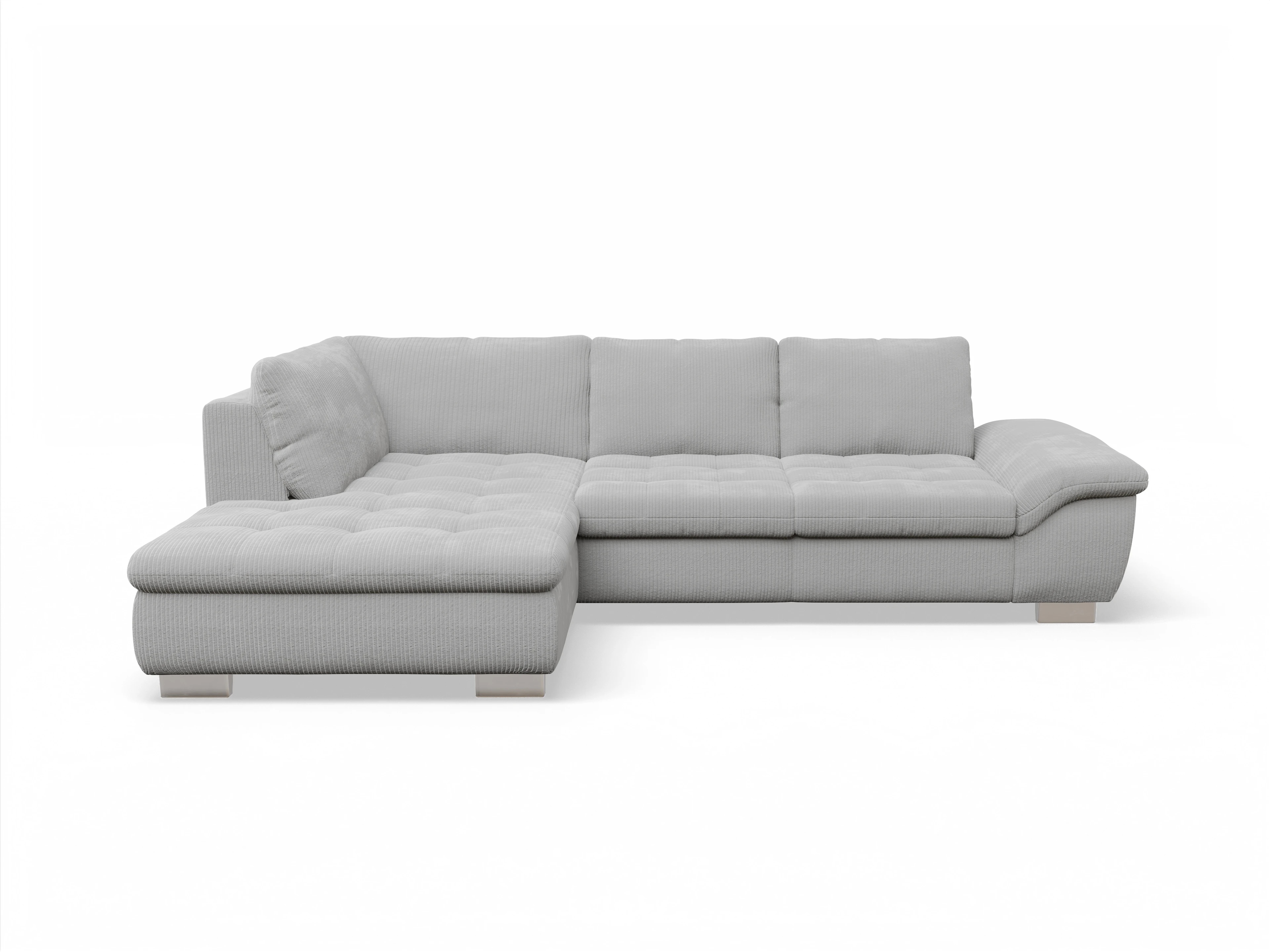 Ansicht des Produktes SC Smart 1007 Ecksofa links Abschluss offen in Stoff Grau