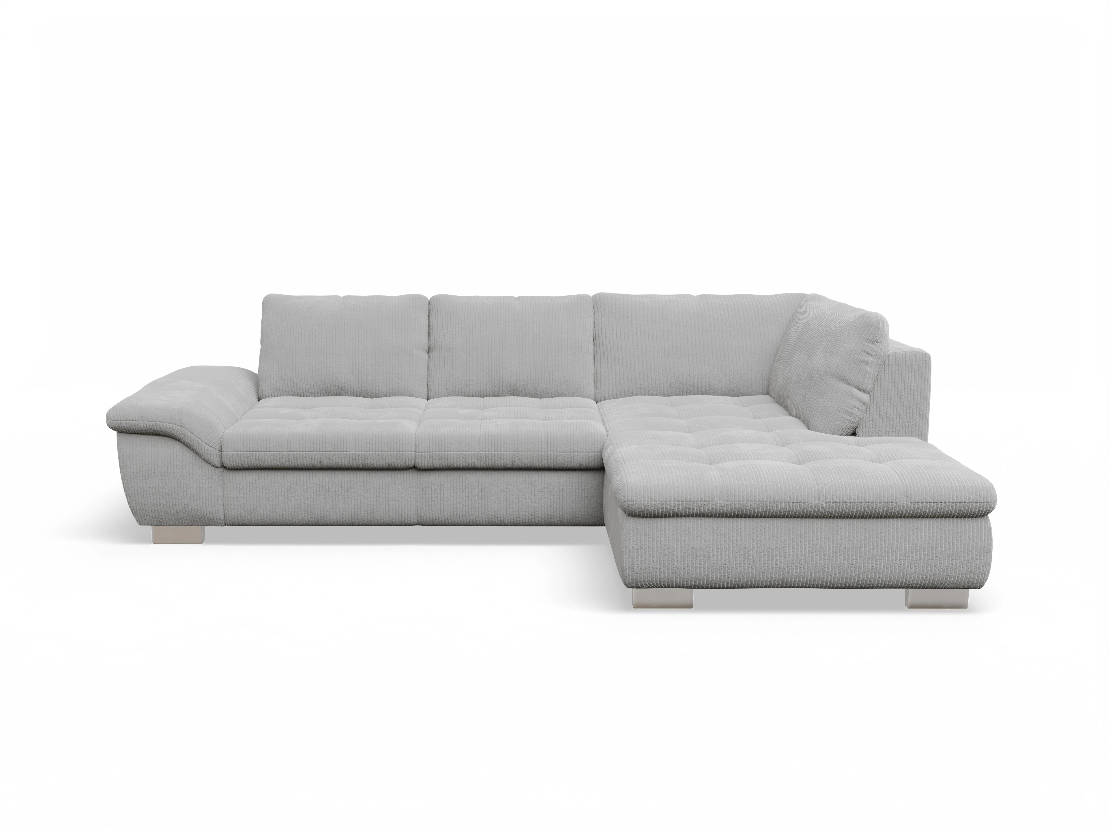 Ansicht des Produktes SC Smart 1007 Ecksofa rechts Abschluss offen in Stoff Grau