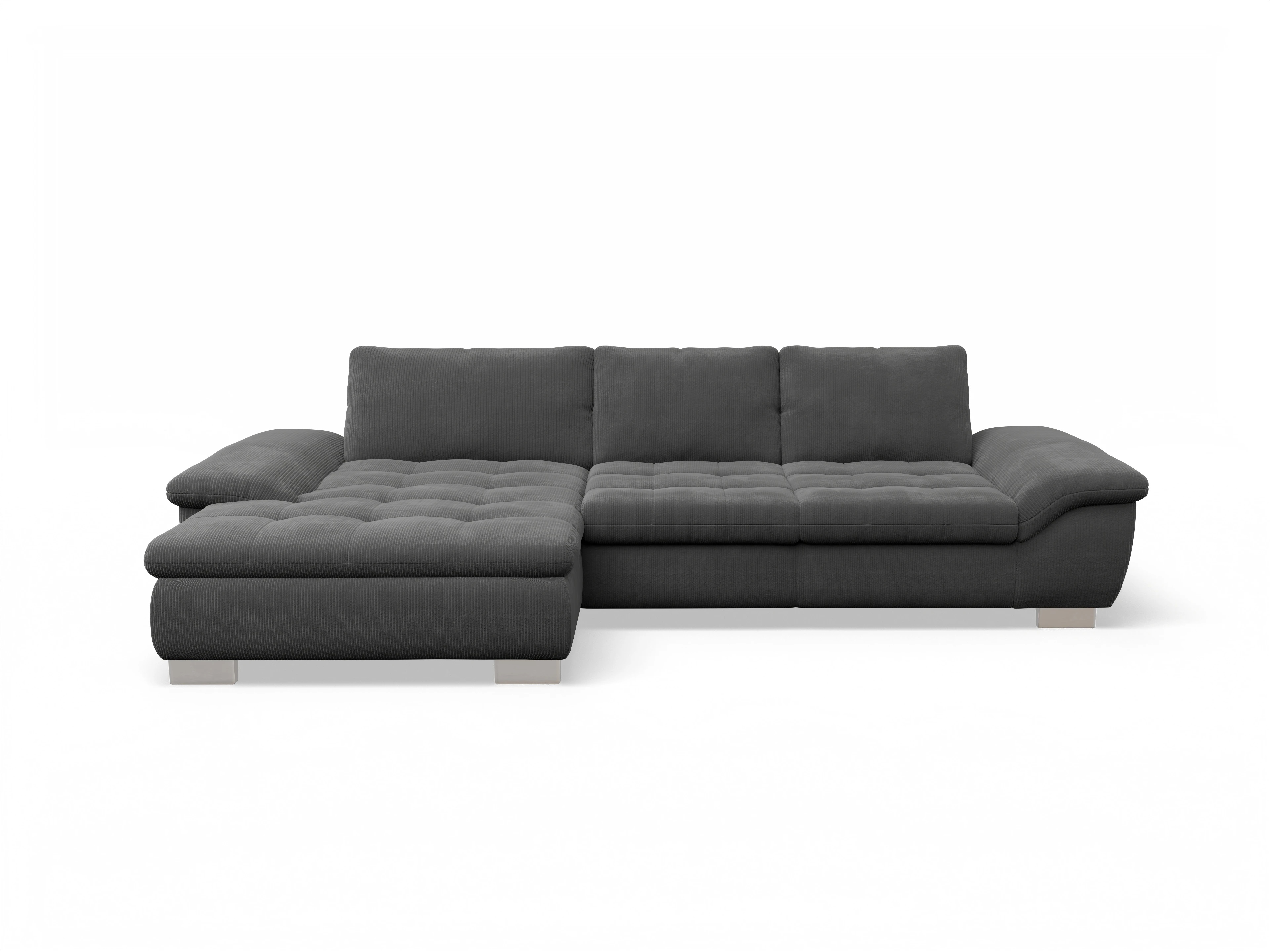 Sitz Concept smart 1007 Canape Medium L Ansicht des Produktes SC Smart 1007 Ecksofa links Abschluss offen in Stoff Grau