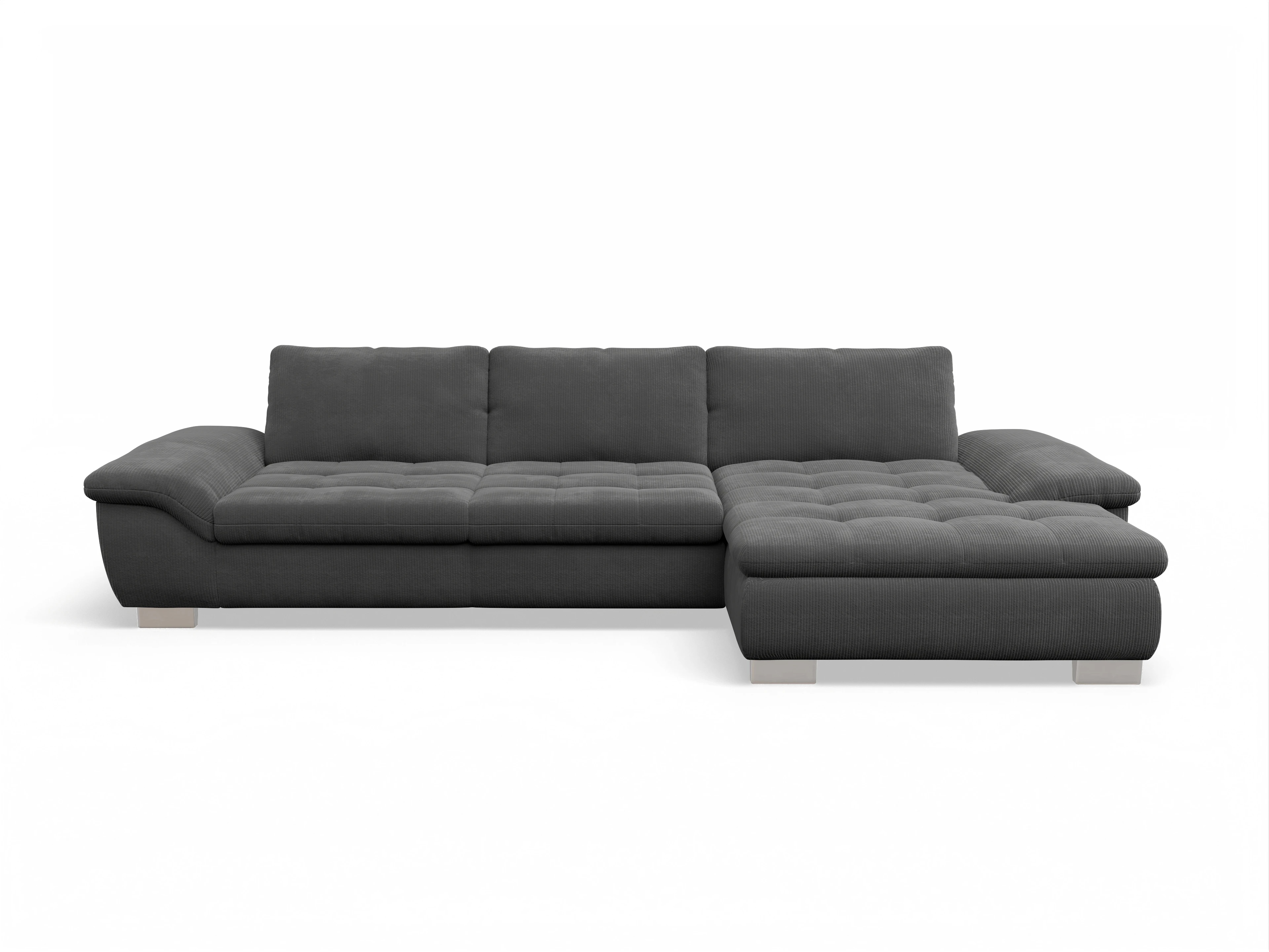 Ansicht des Produktes SC Smart 1007 Ecksofa rechts Abschluss offen in Stoff Grau