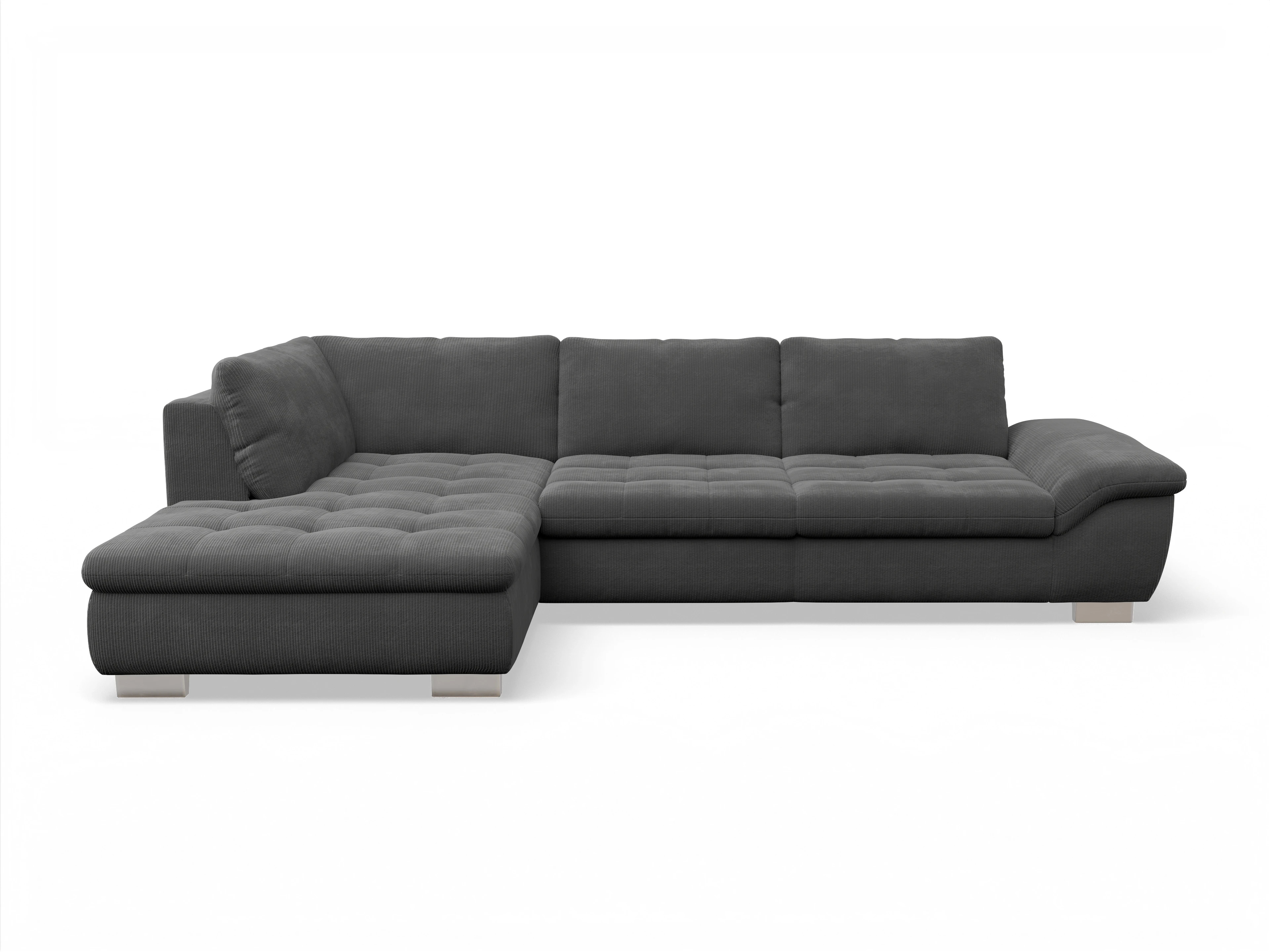 Ansicht des Produktes SC Smart 1007 Ecksofa links Abschluss offen in Stoff Grau