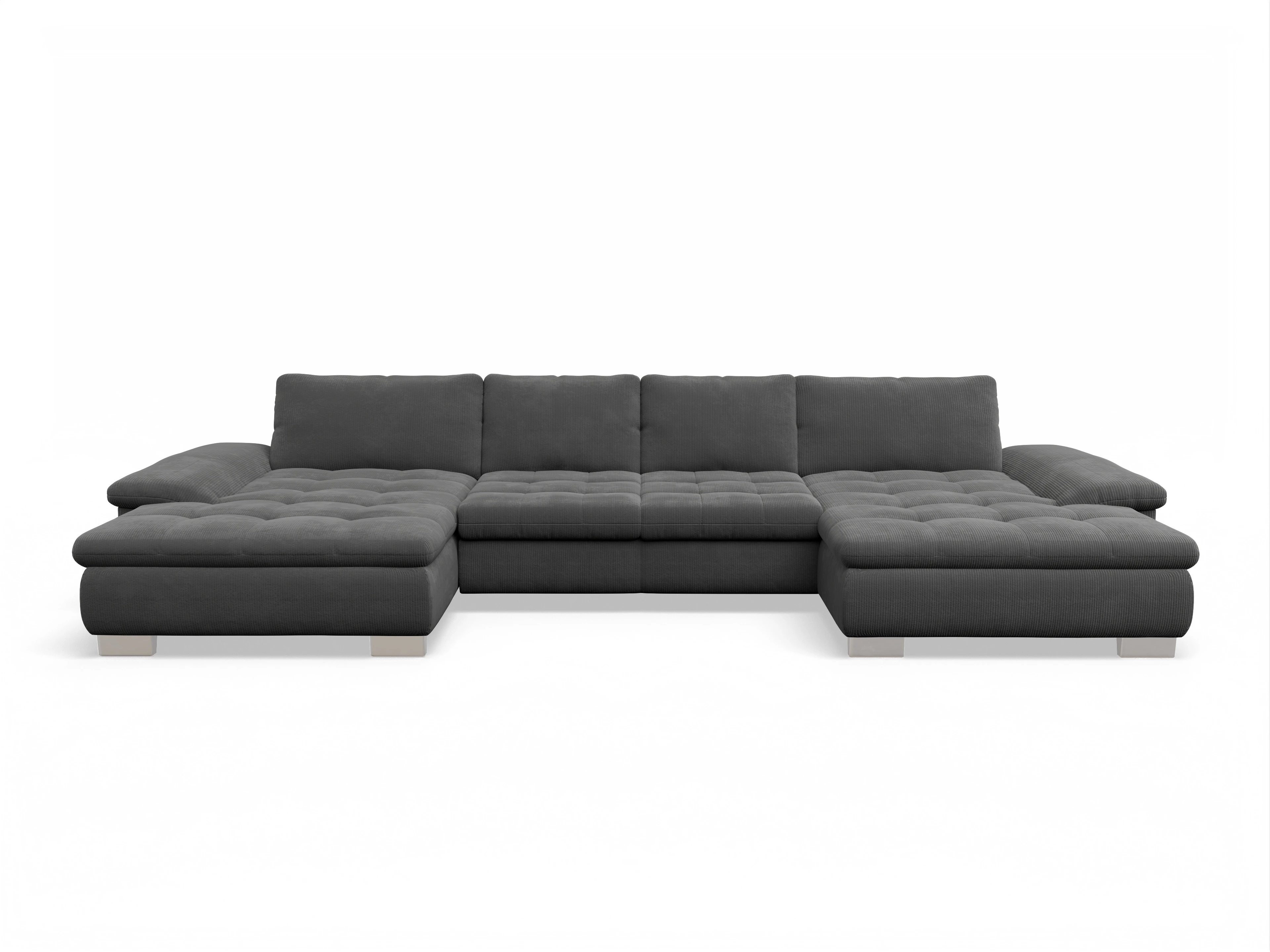 Ansicht des Produktes SC Smart 1007 Wohnlandschaft offen beidseitig in Stoff Grau