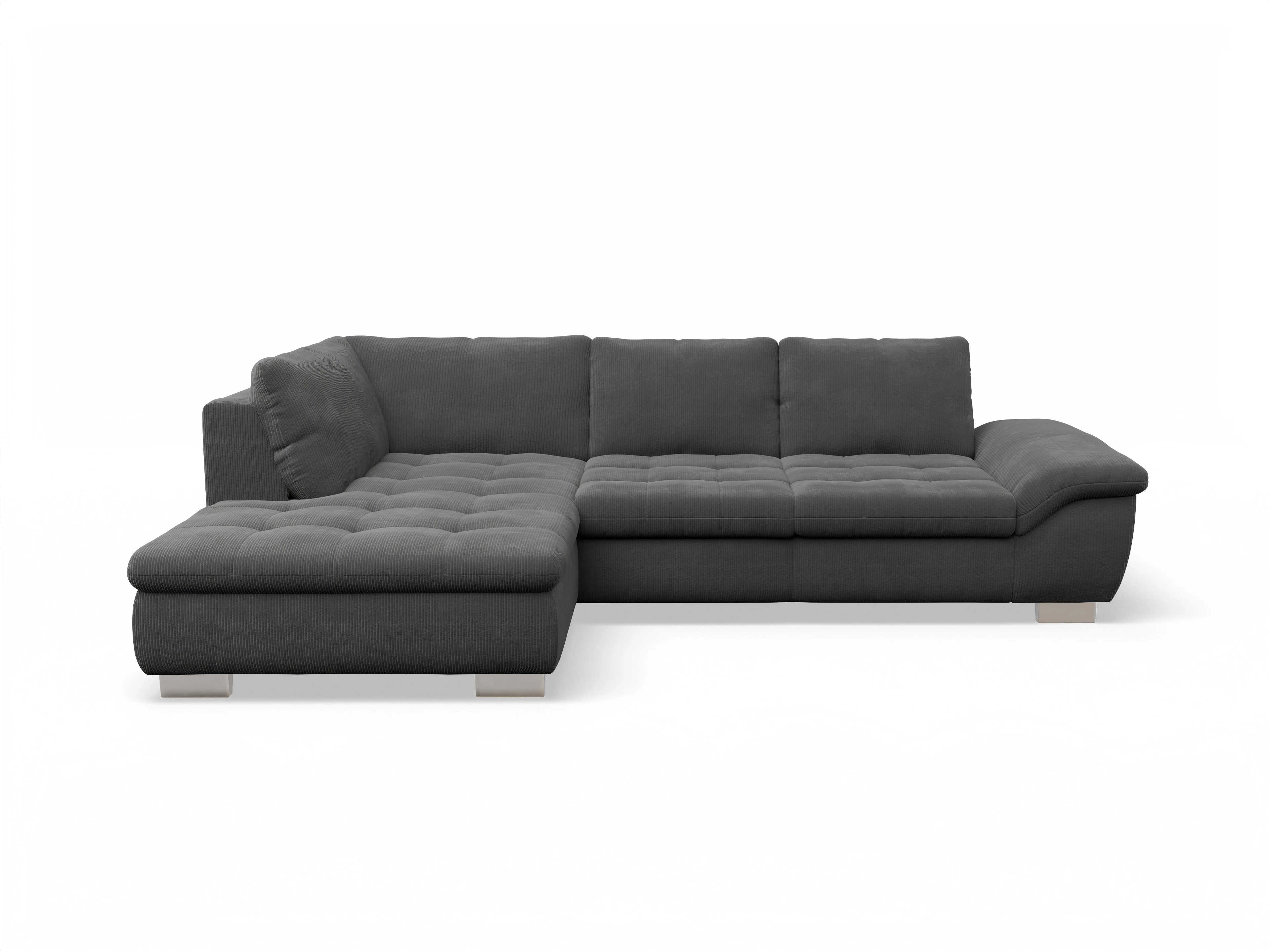 Ansicht des Produktes SC Smart 1007 Ecksofa links Abschluss offen in Stoff Grau