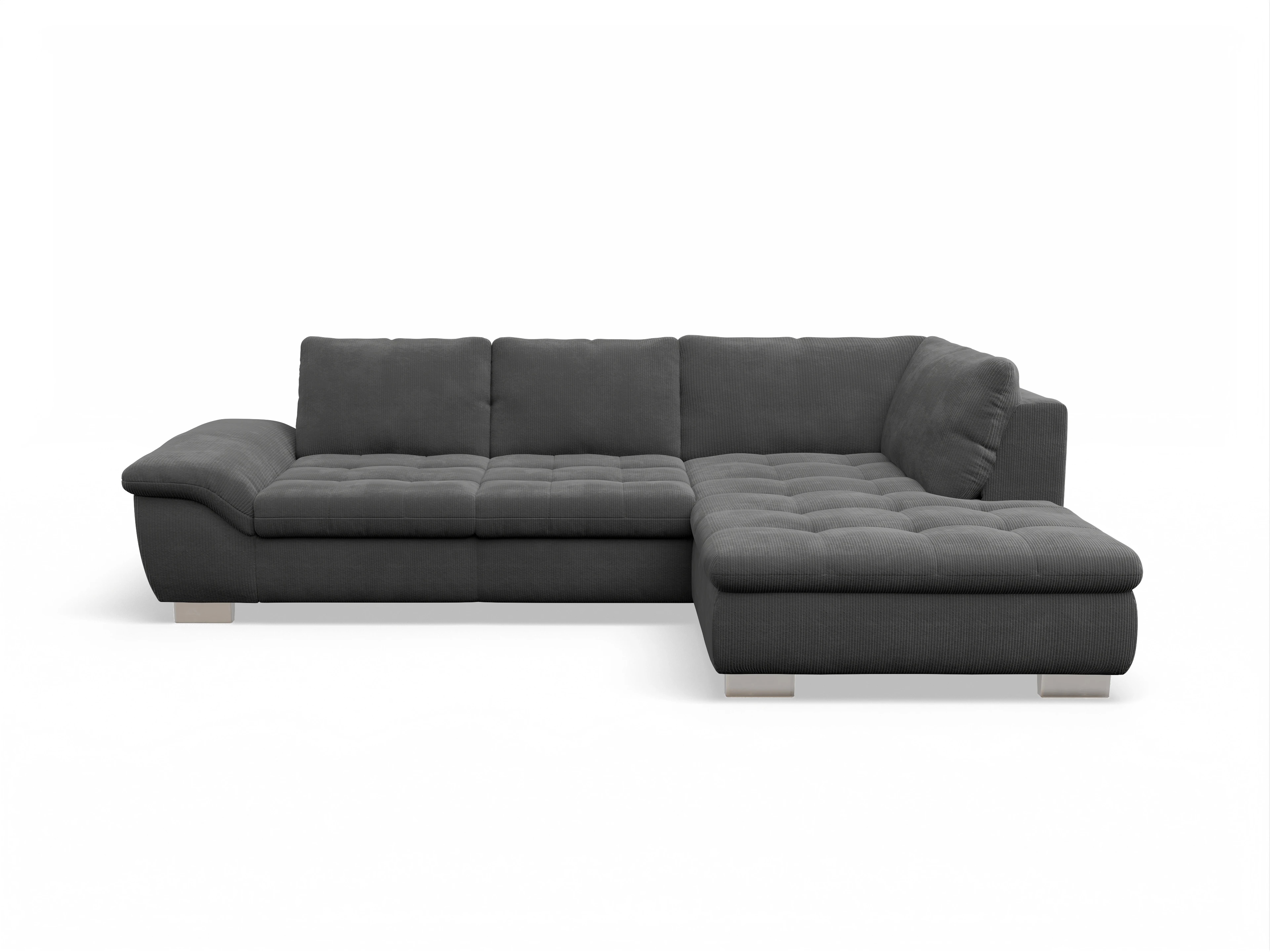 Ansicht des Produktes SC Smart 1007 Ecksofa rechts Abschluss offen in Stoff Grau